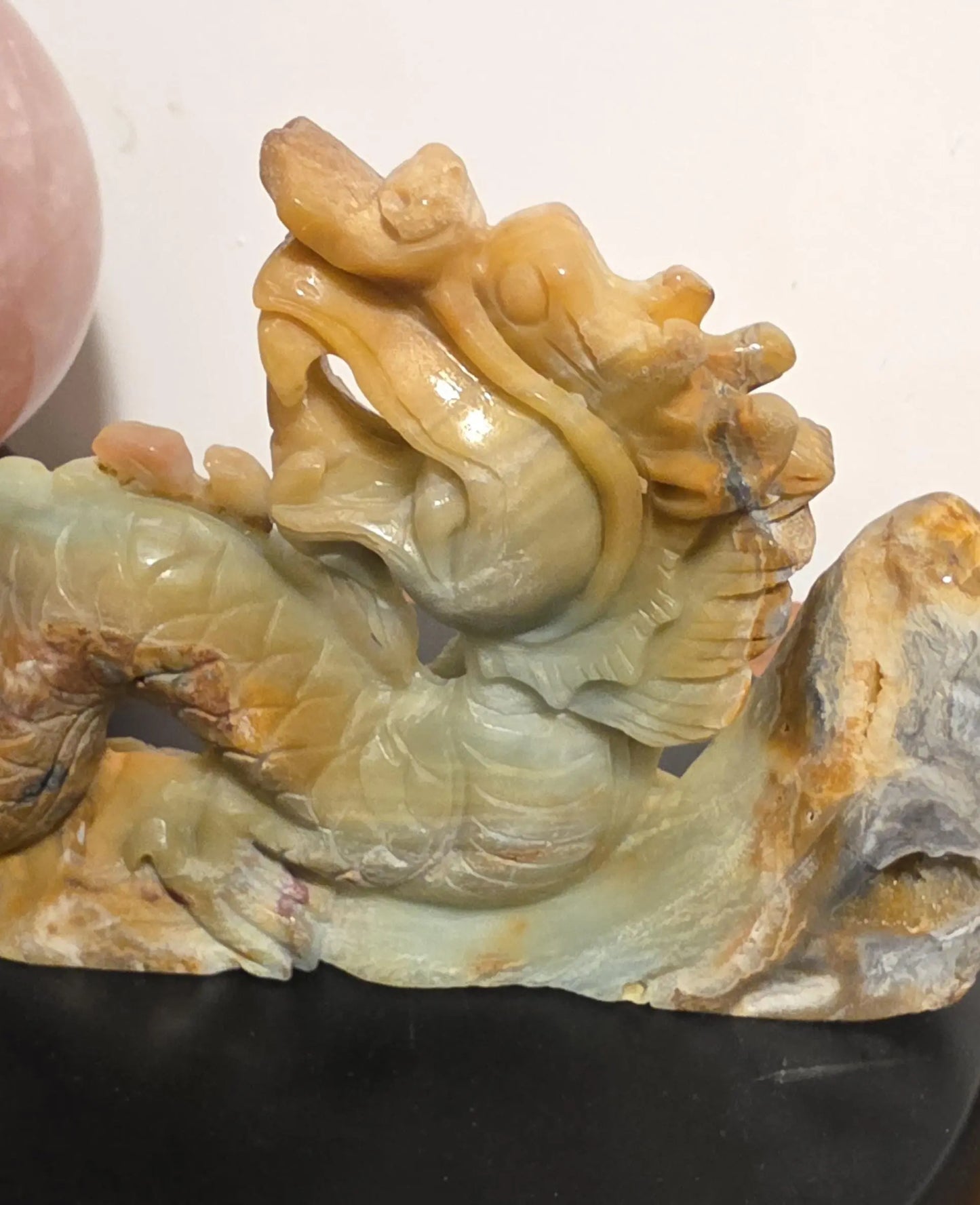 Caribbean Calcite Crystal Dragon, Japanese Serpentine, Entryway Decor , Spiritual awakening gift Etsy
