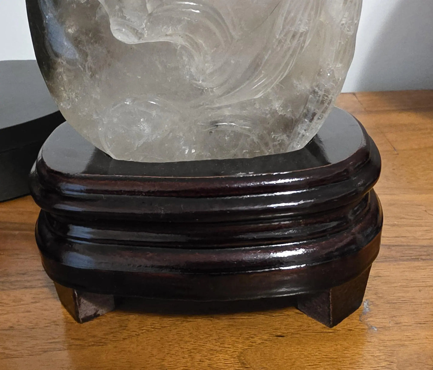 Hand Carved Garden Quartz Phoenix Sculpture, Custom Wooden Base Etsy