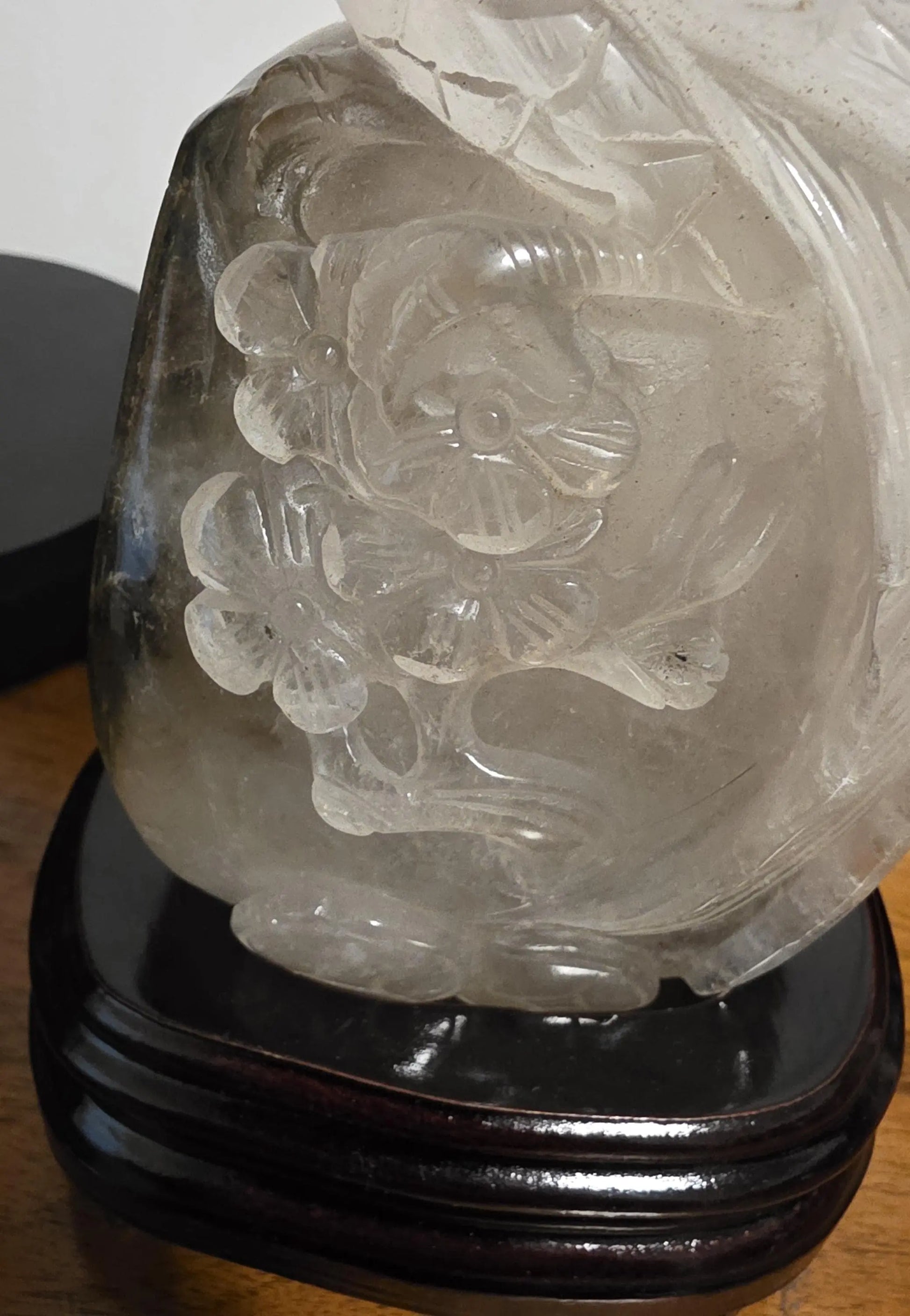 Hand Carved Garden Quartz Phoenix Sculpture, Custom Wooden Base Etsy