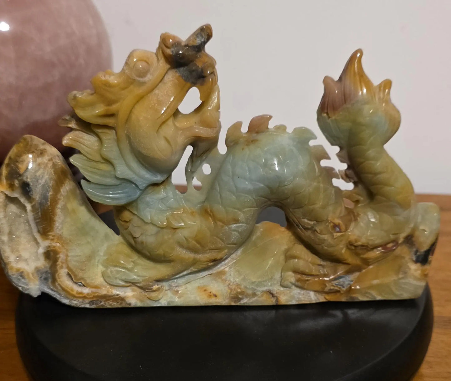 Caribbean Calcite Crystal Dragon, Japanese Serpentine, Entryway Decor , Spiritual awakening gift Etsy