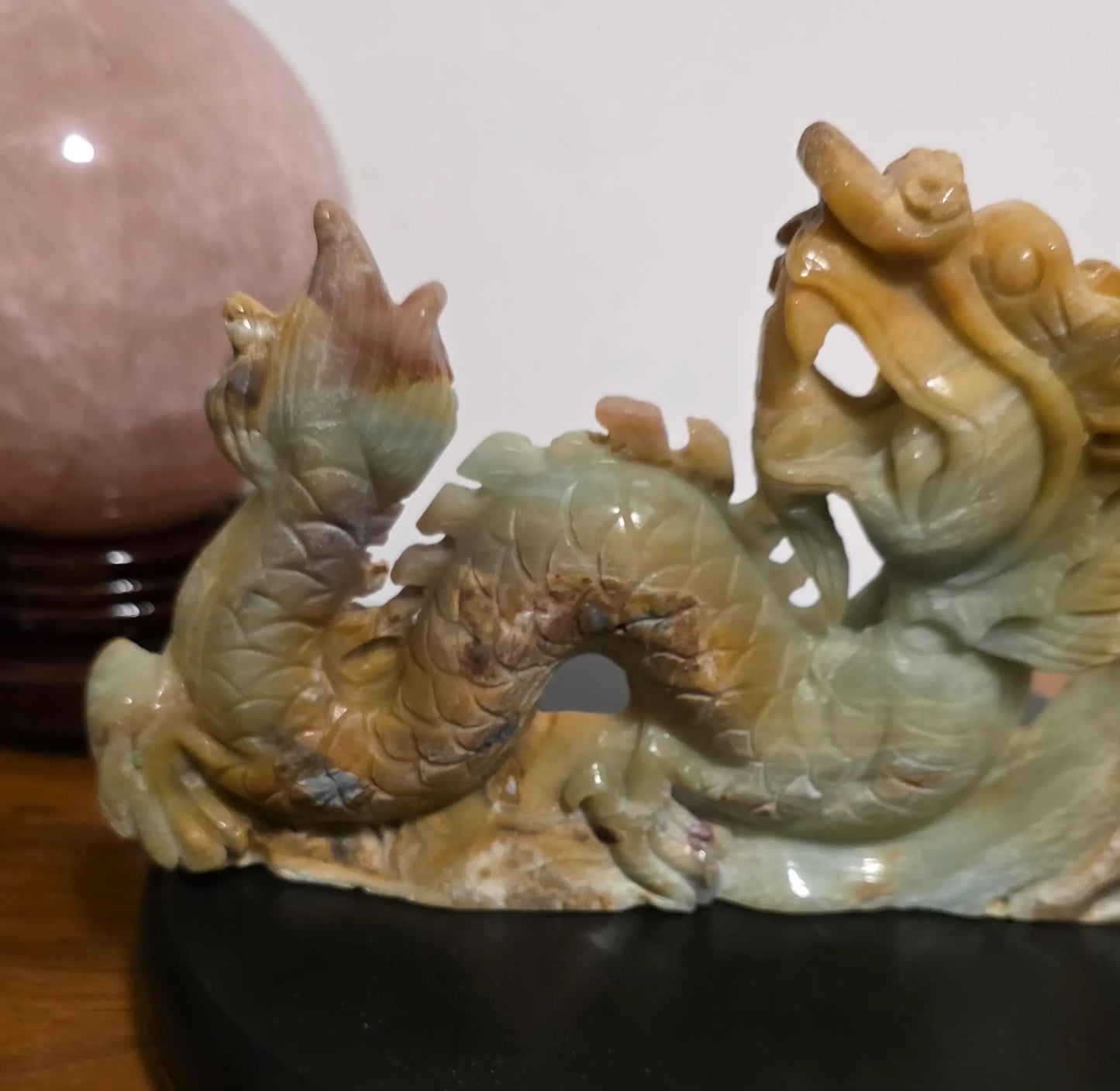 Caribbean Calcite Crystal Dragon, Japanese Serpentine, Entryway Decor , Spiritual awakening gift Etsy