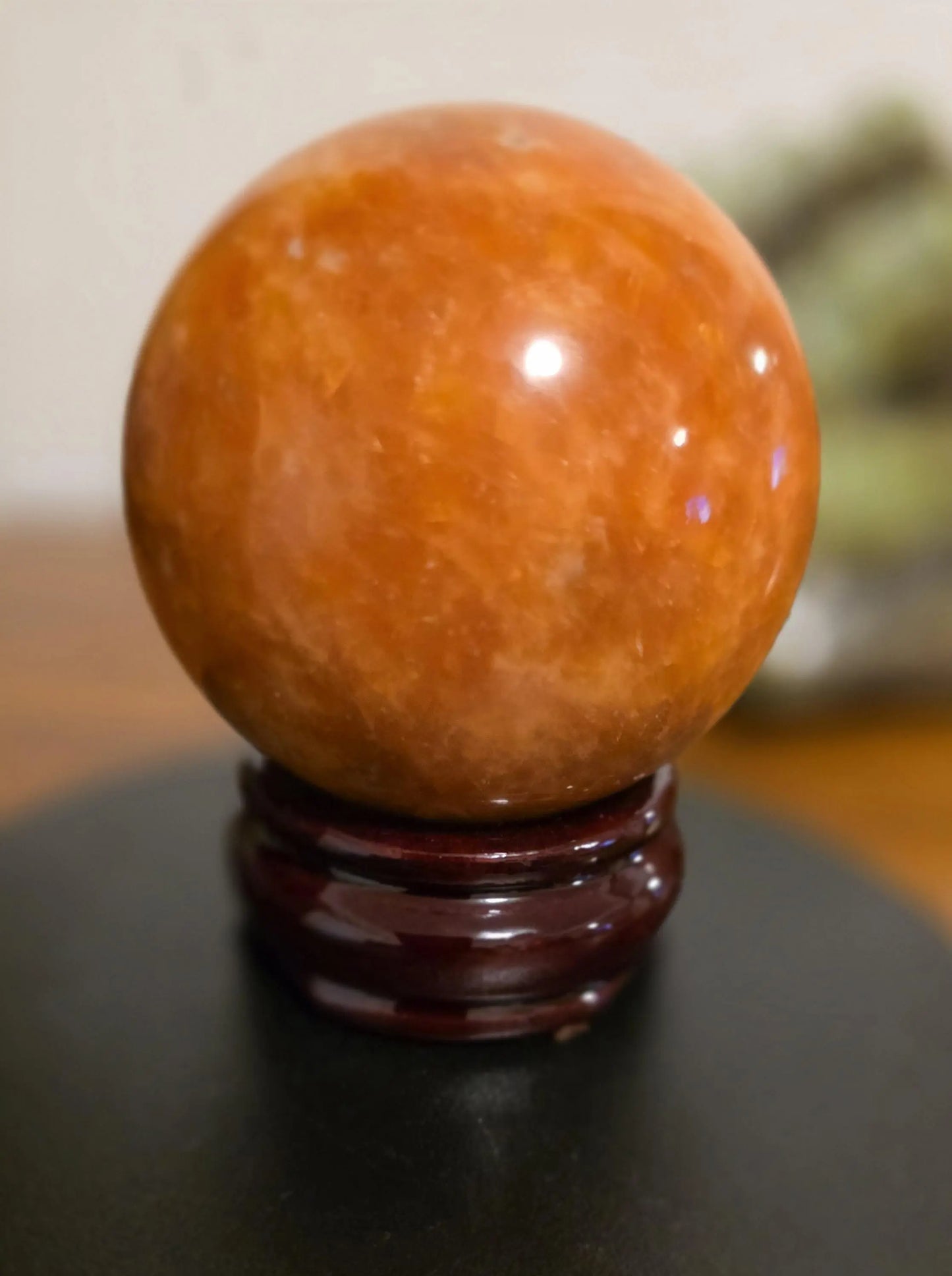 Shimmering Sunstone Sphere with Hematite & Goethite (2.75" Diameter) Etsy