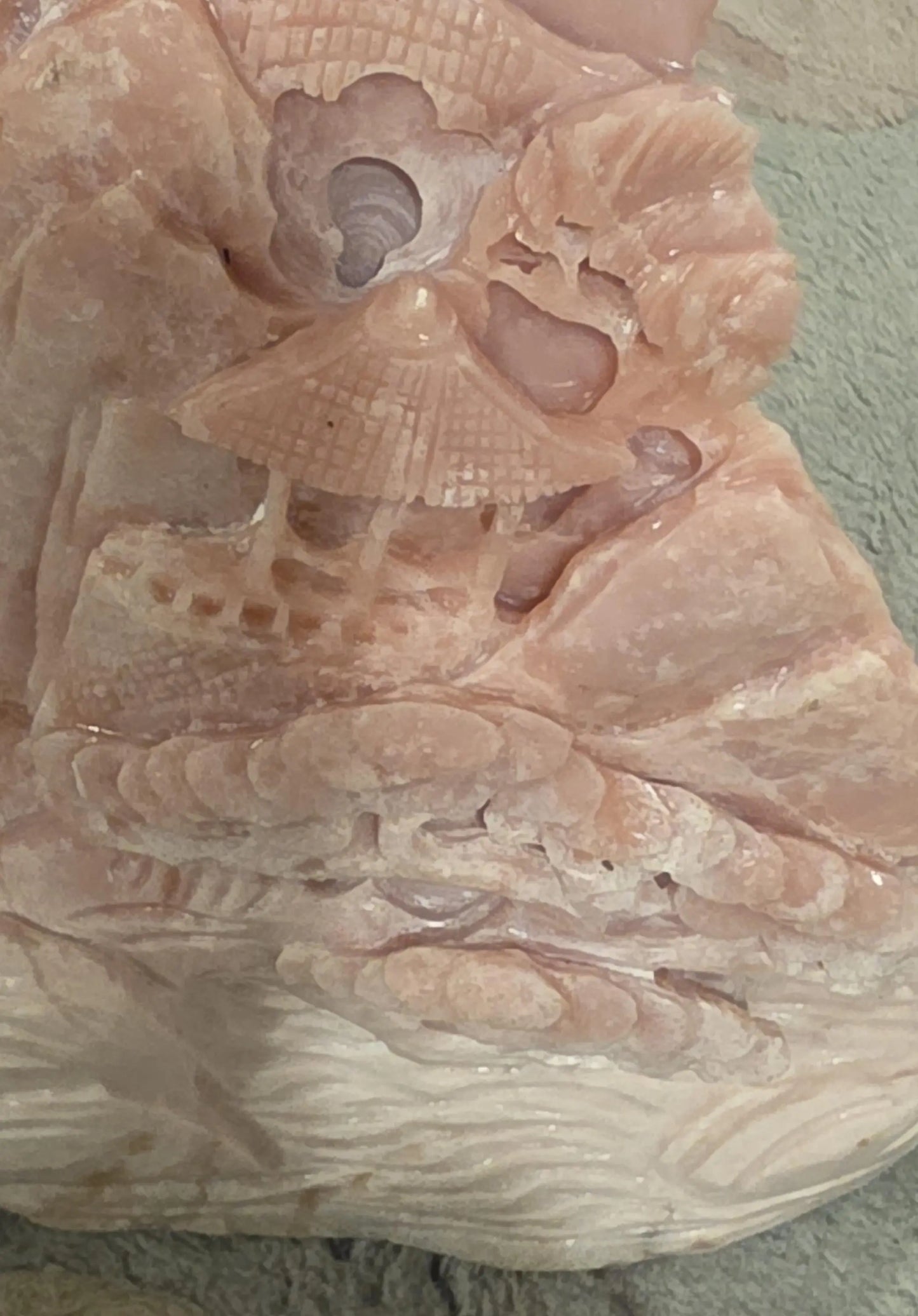 Large Pink Opal Oriental Carving, Peppermint Stone, Spiritual awakening, Etsy