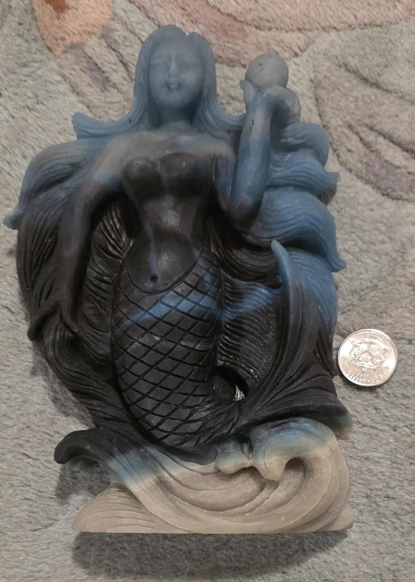 Trolleite Carved Mermaid Statue, Mediation, Third Eye Chakra , Amplification crystal Etsy