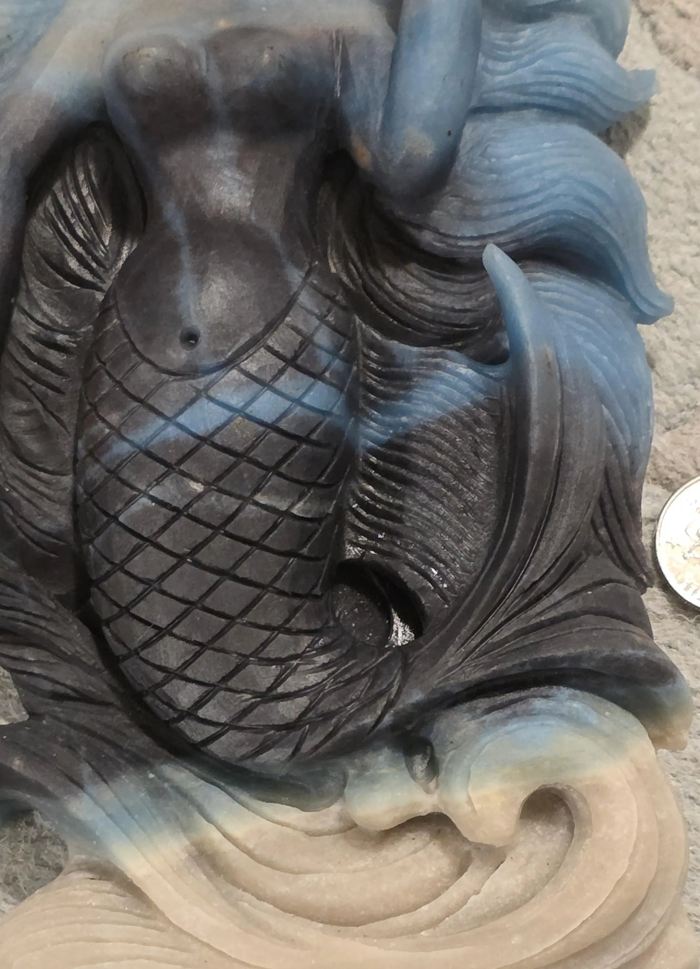 Trolleite Carved Mermaid Statue, Mediation, Third Eye Chakra , Amplification crystal Etsy