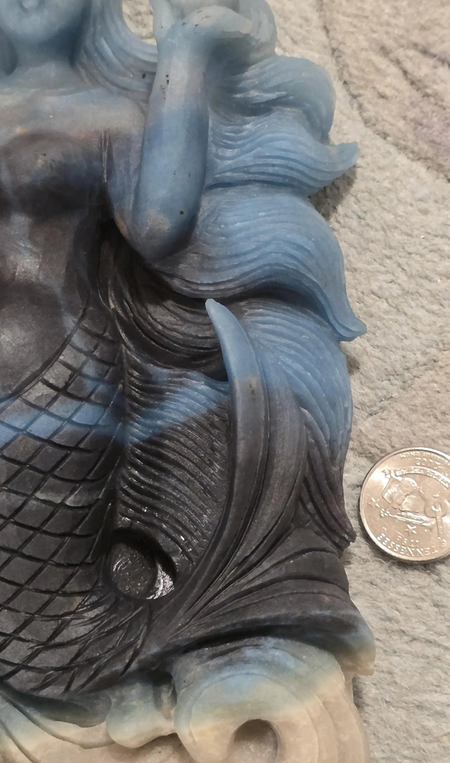 Trolleite Carved Mermaid Statue, Mediation, Third Eye Chakra , Amplification crystal Etsy
