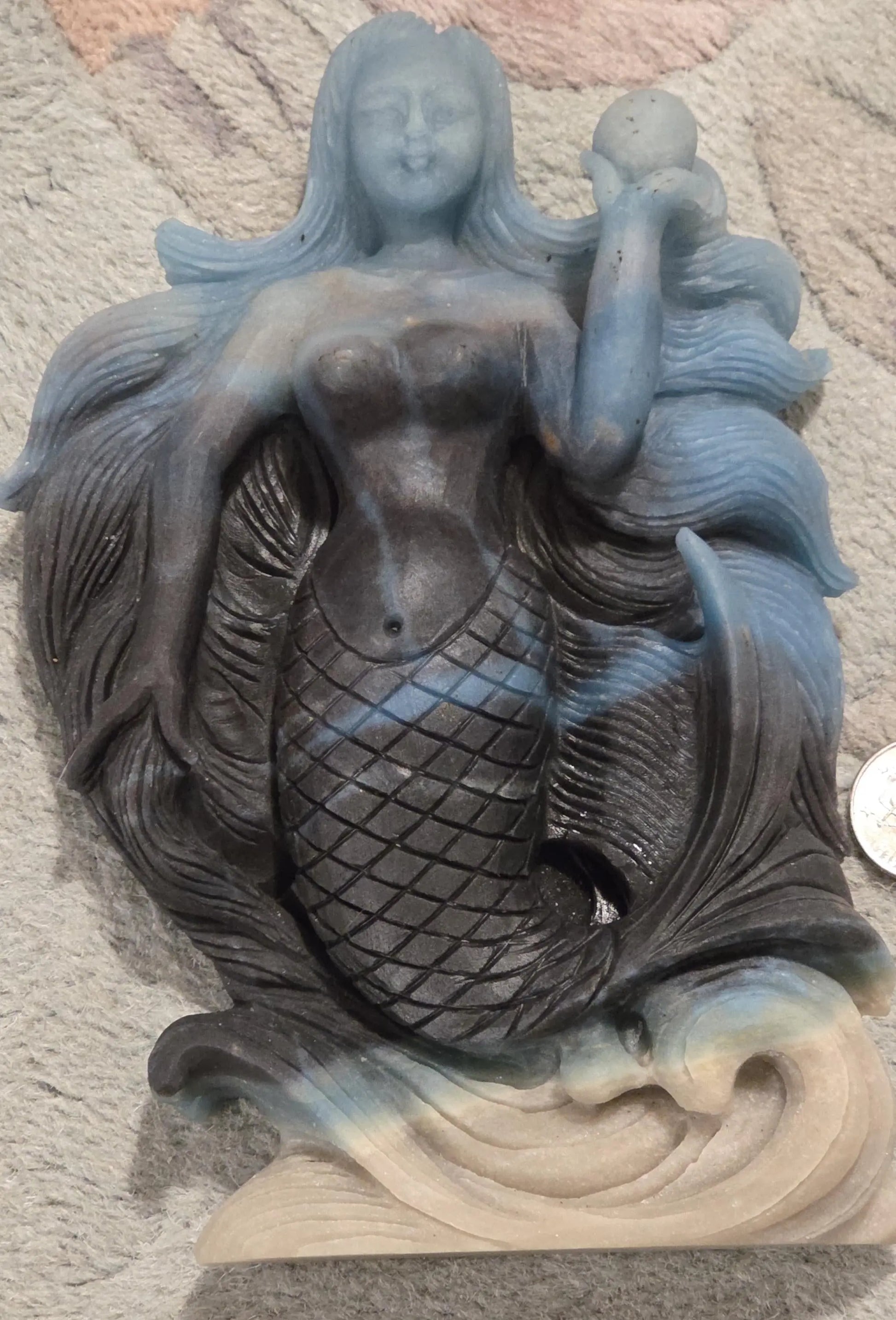 Trolleite Carved Mermaid Statue, Mediation, Third Eye Chakra , Amplification crystal Etsy