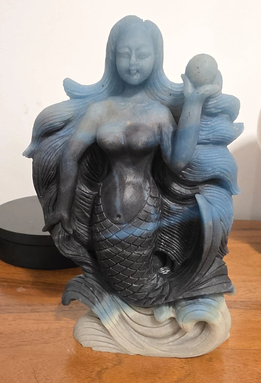 Trolleite Carved Mermaid Statue, Mediation, Third Eye Chakra , Amplification crystal Etsy