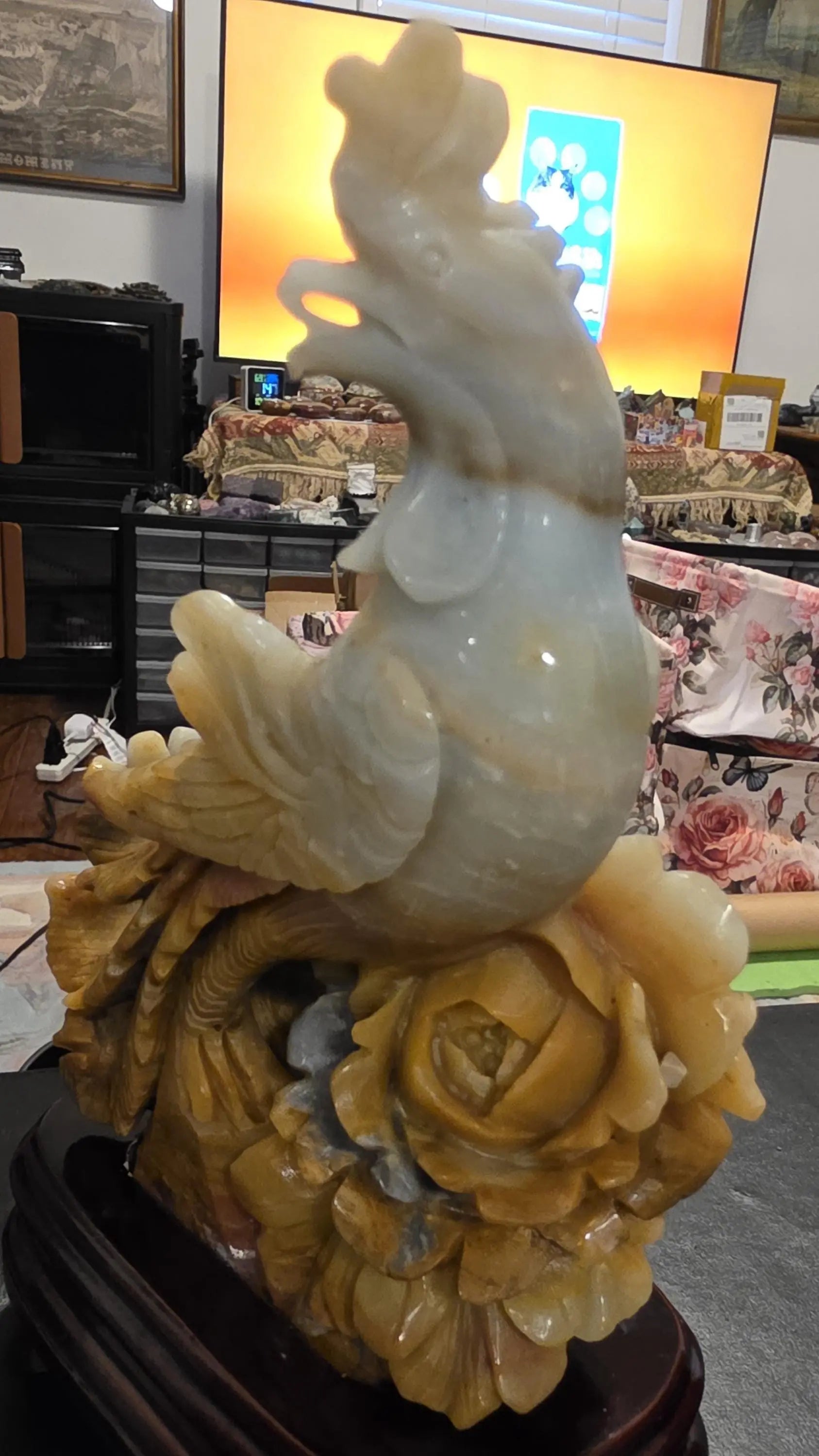 Stone Phoenix Carved Statue, Caribbean Calcite, Rebirth, Renew,Mythical Creature Etsy