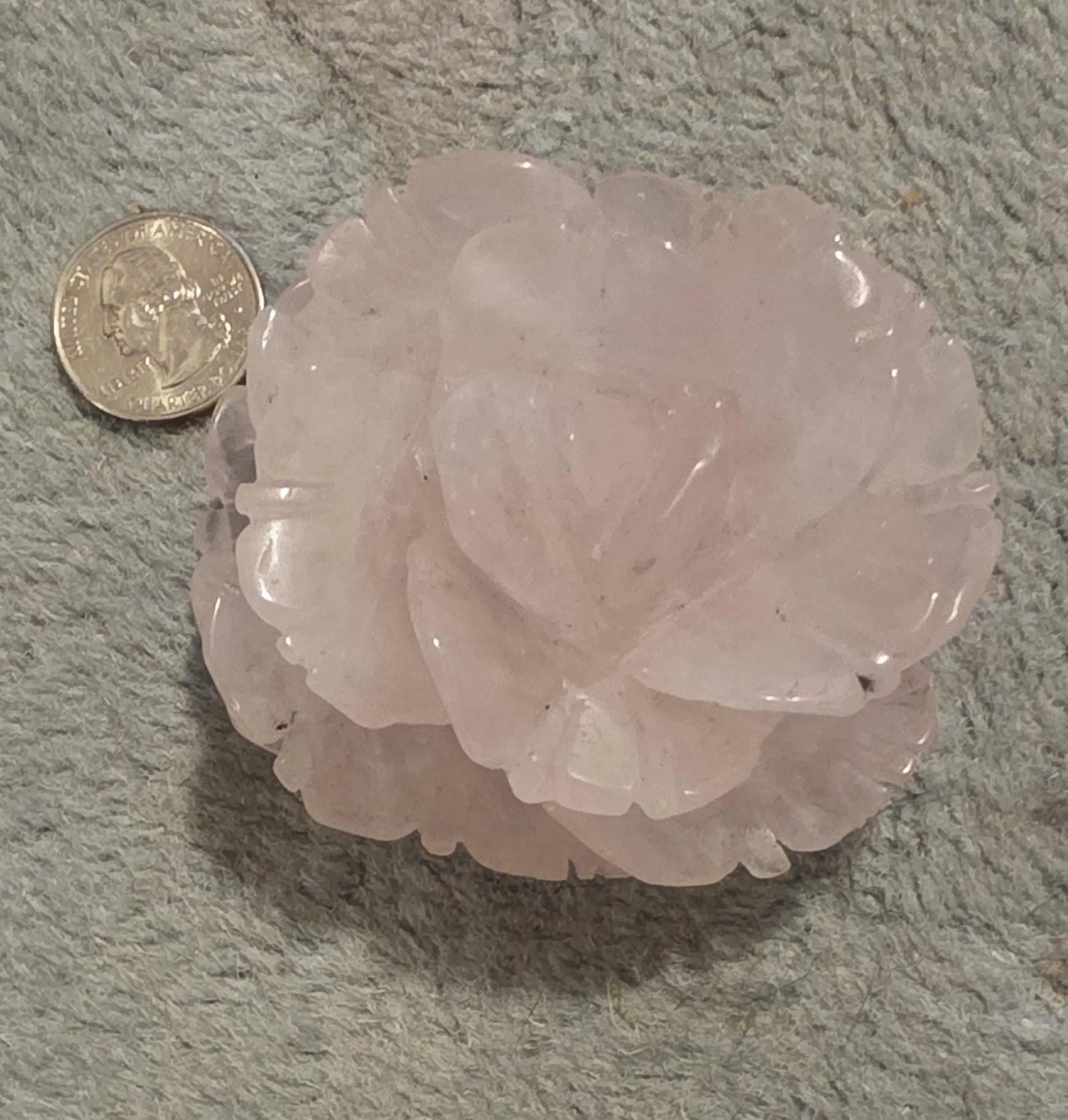 3 Inch Carved Rose Quartz Flower,  Rose Stone Carving, Home Décor, Floral Paperweight Etsy