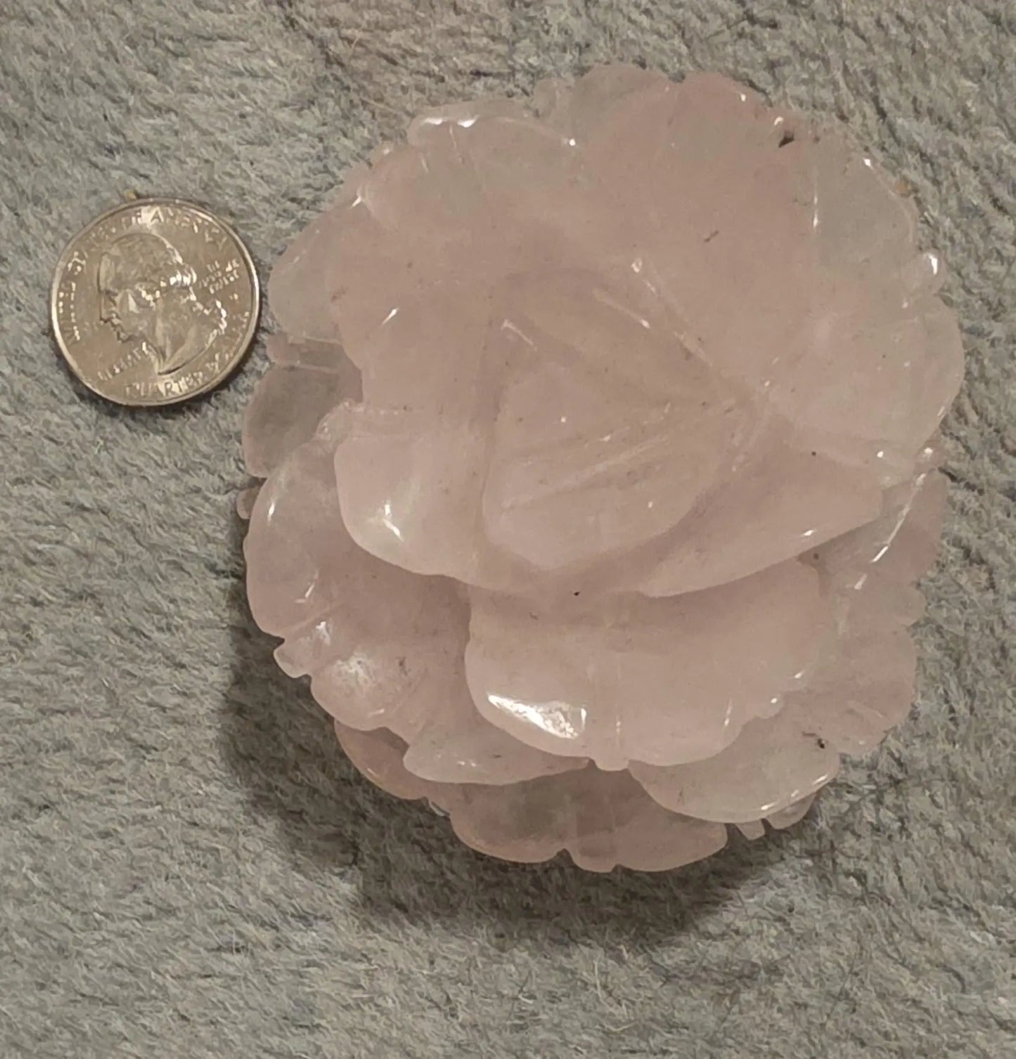 3 Inch Carved Rose Quartz Flower,  Rose Stone Carving, Home Décor, Floral Paperweight Etsy