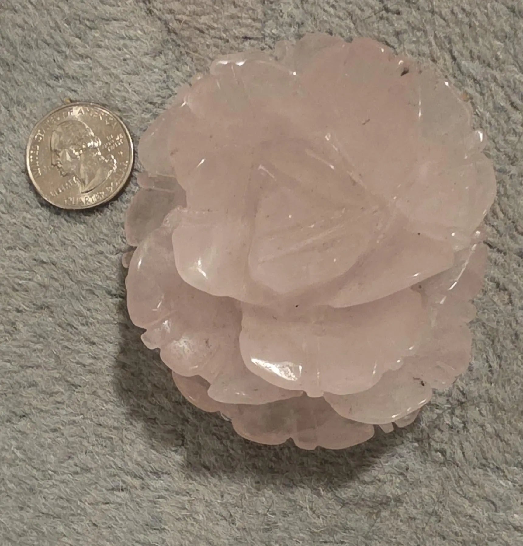 3 Inch Carved Rose Quartz Flower,  Rose Stone Carving, Home Décor, Floral Paperweight Etsy