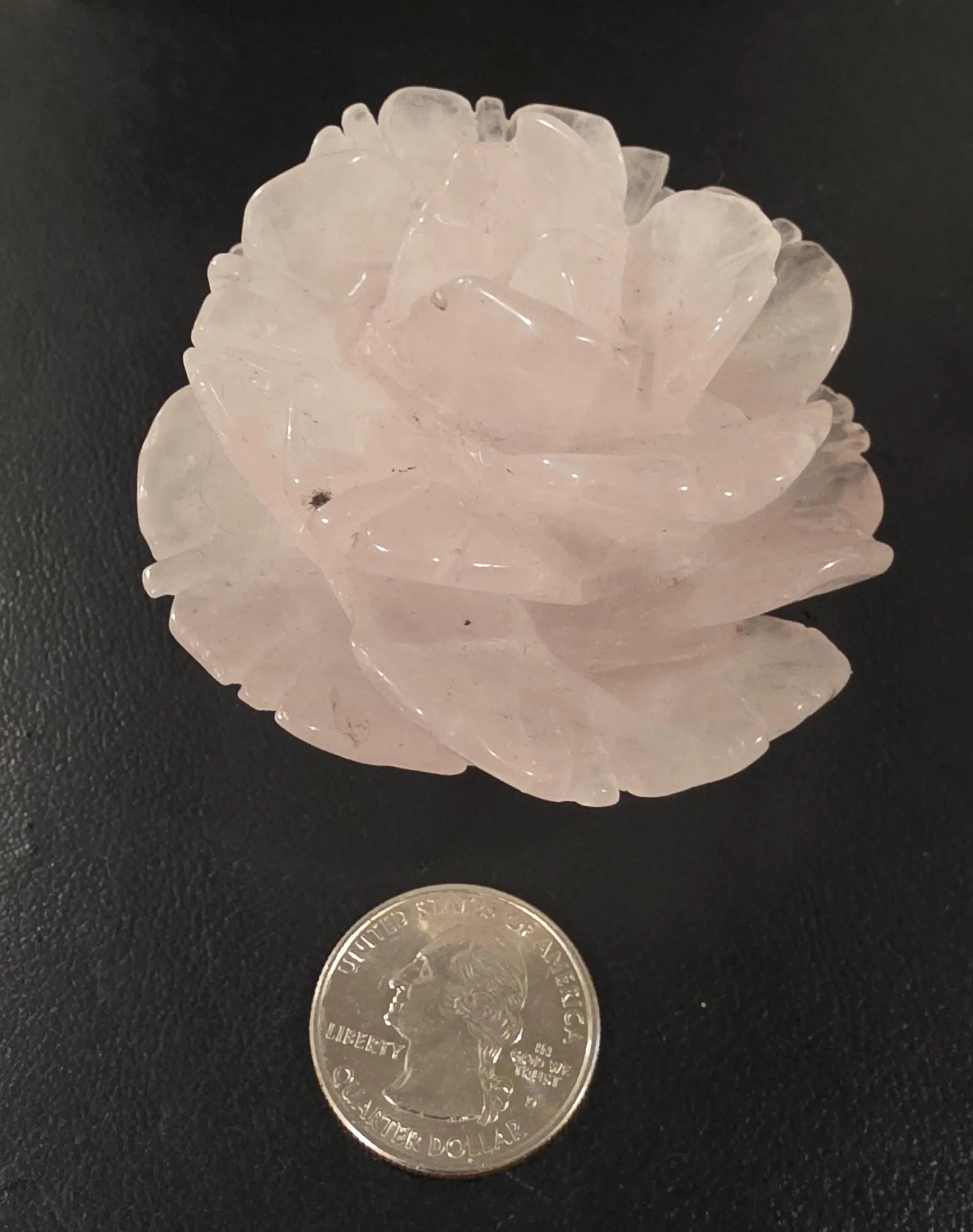 3 Inch Carved Rose Quartz Flower,  Rose Stone Carving, Home Décor, Floral Paperweight Etsy