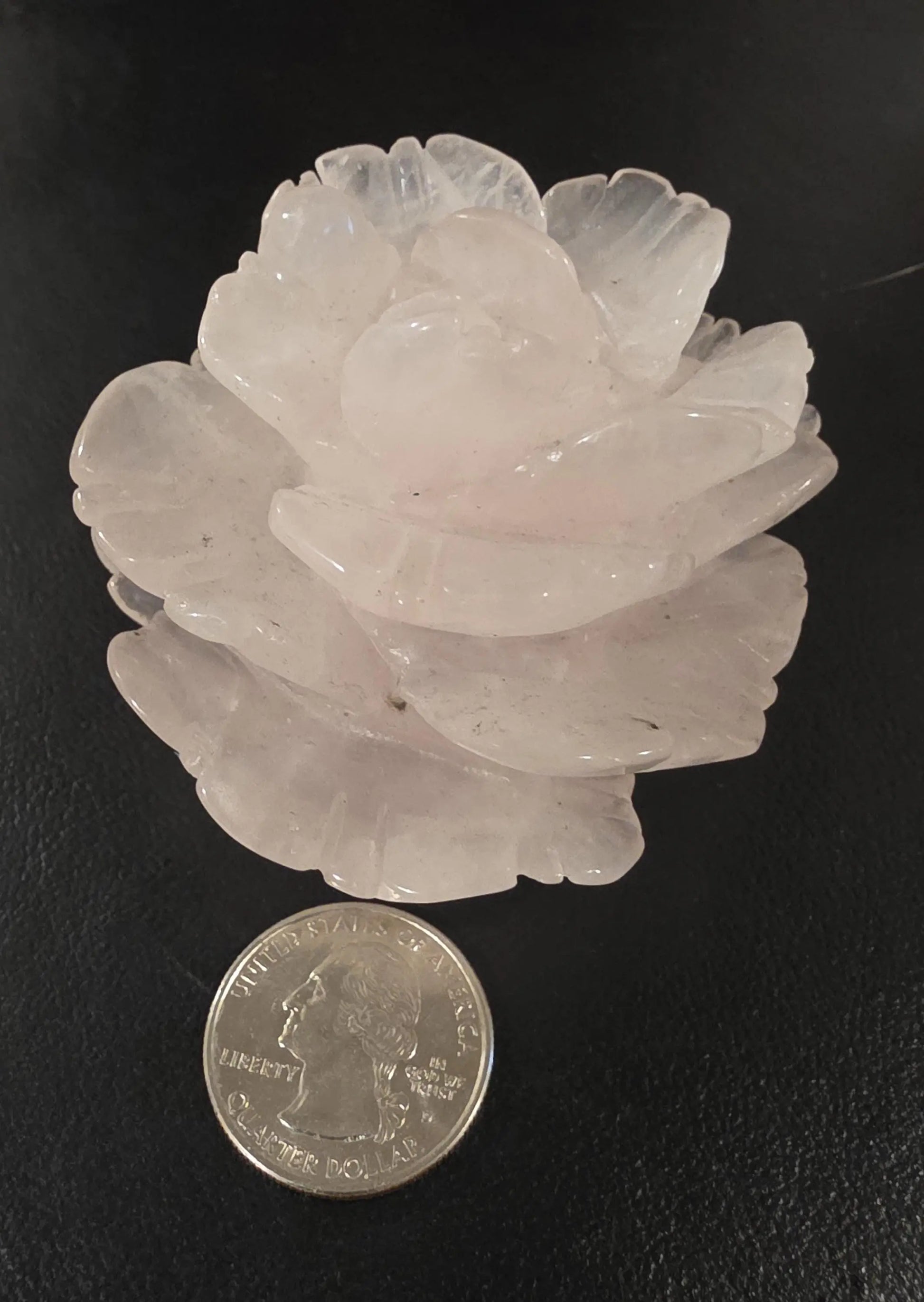 3 Inch Carved Rose Quartz Flower,  Rose Stone Carving, Home Décor, Floral Paperweight Etsy