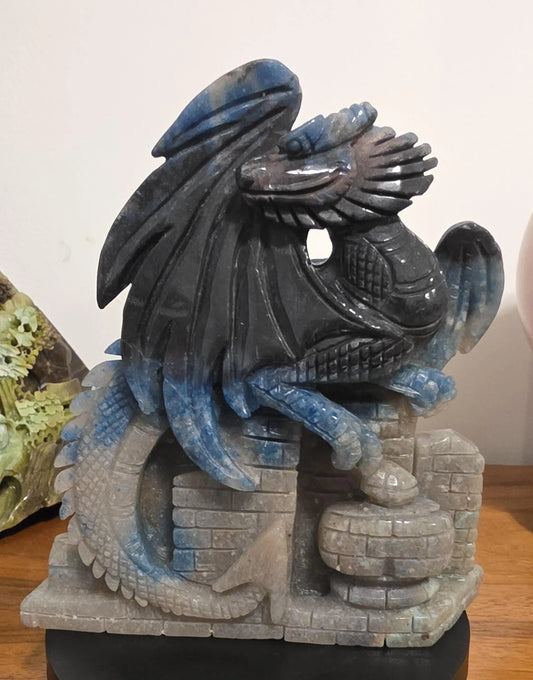 Rare Trolleite Carved Dragon Sculpture Etsy