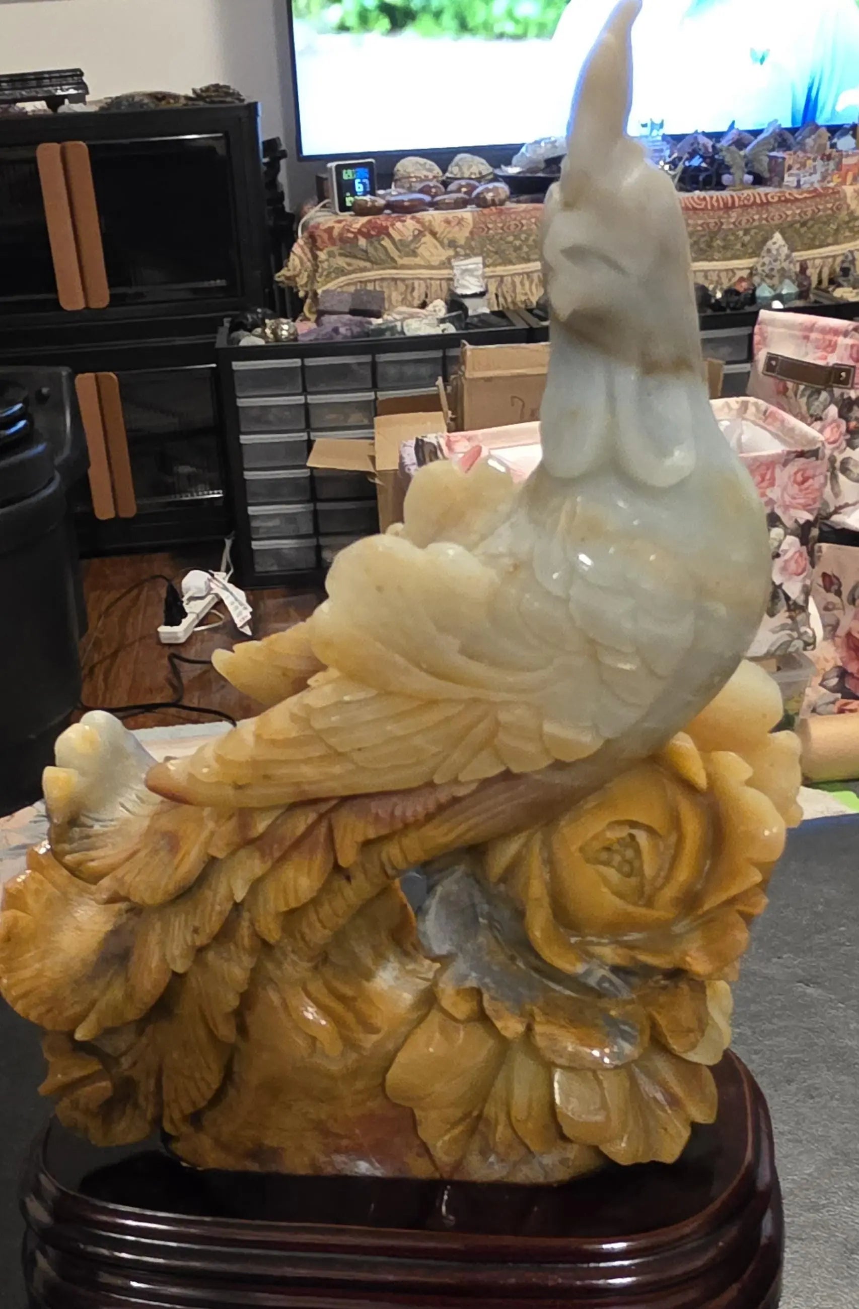 Stone Phoenix Carved Statue, Caribbean Calcite, Rebirth, Renew,Mythical Creature Etsy
