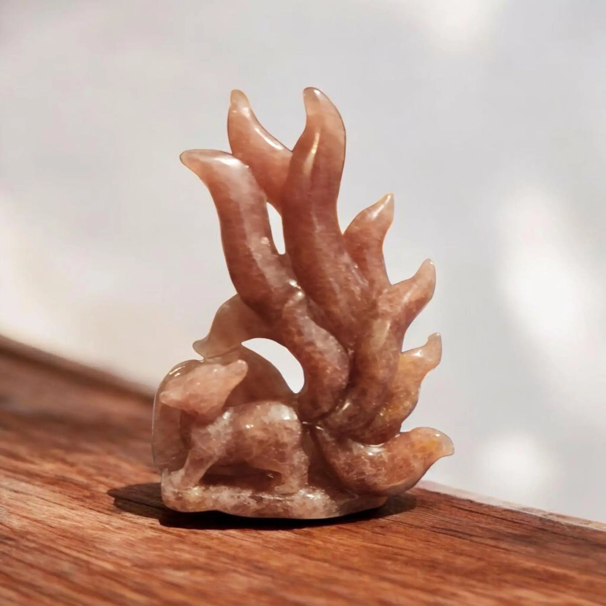 Strawberry Quartz Nine Tail Fox Carving - Planet Jordan Jewels