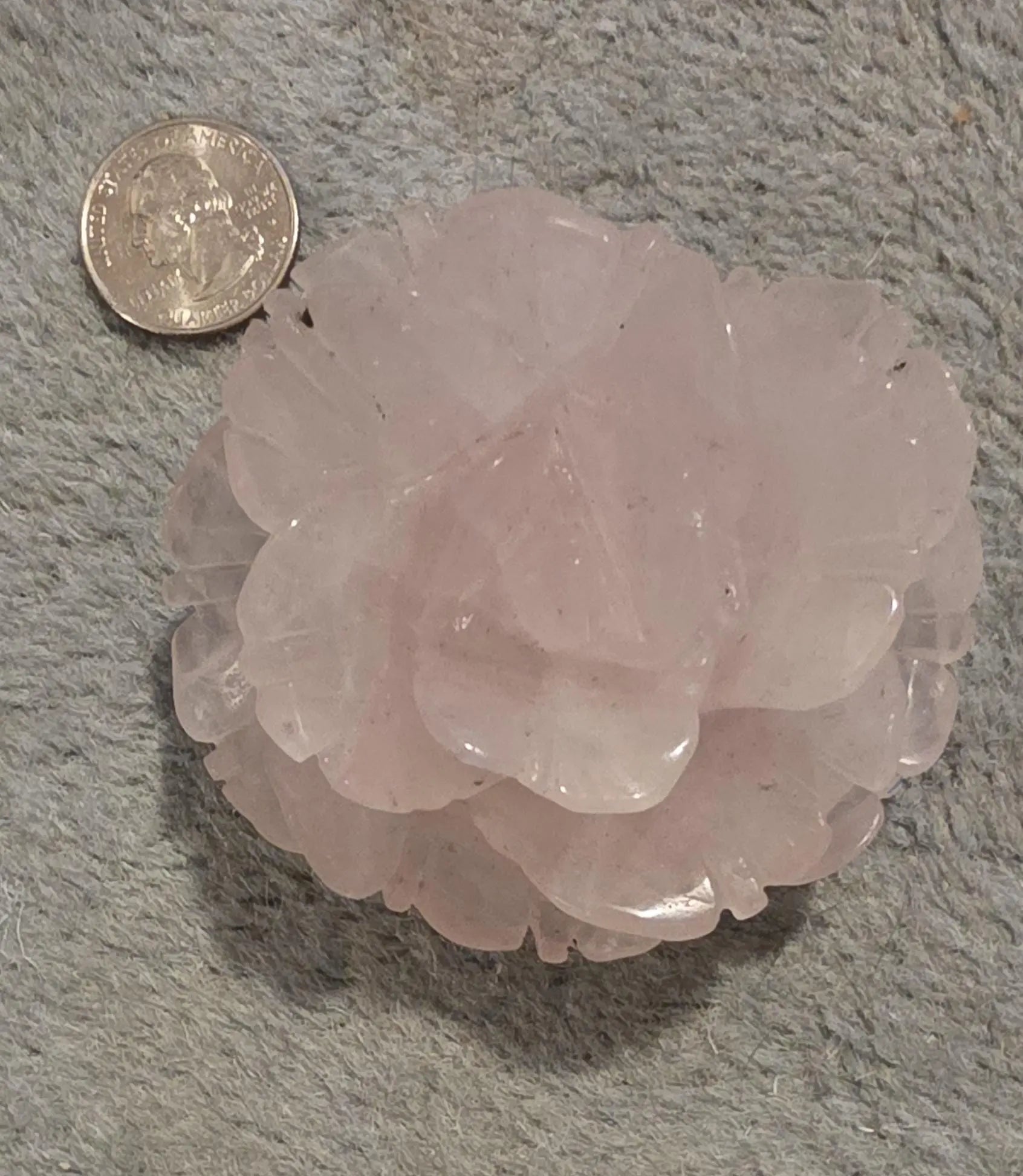 3 Inch Carved Rose Quartz Flower,  Rose Stone Carving, Home Décor, Floral Paperweight Etsy