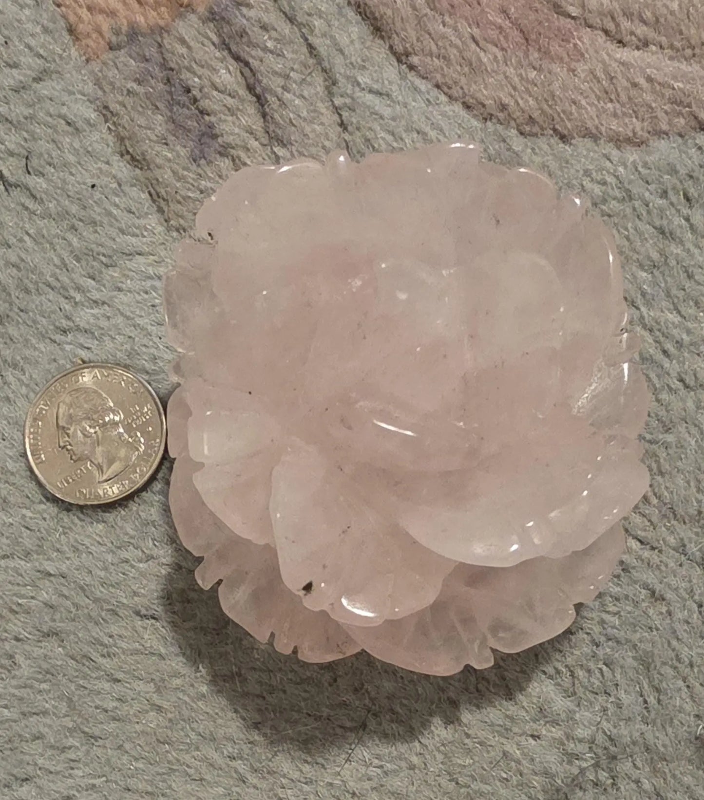 3 Inch Carved Rose Quartz Flower,  Rose Stone Carving, Home Décor, Floral Paperweight Etsy