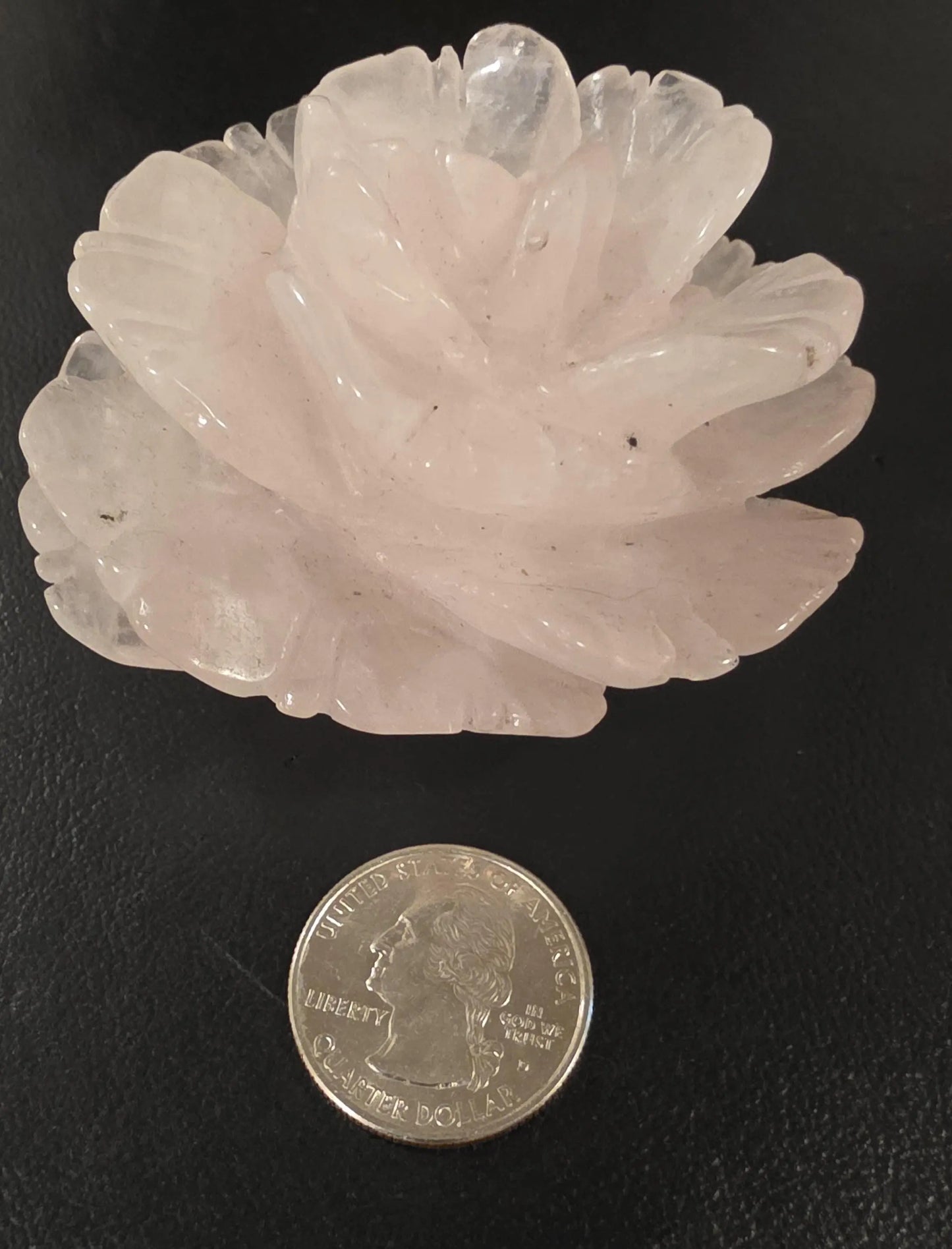 3 Inch Carved Rose Quartz Flower,  Rose Stone Carving, Home Décor, Floral Paperweight Etsy