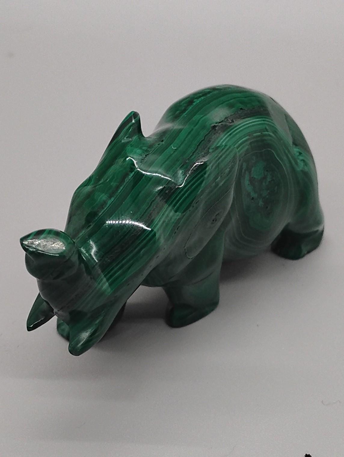 Malachite Elephant Sculpture