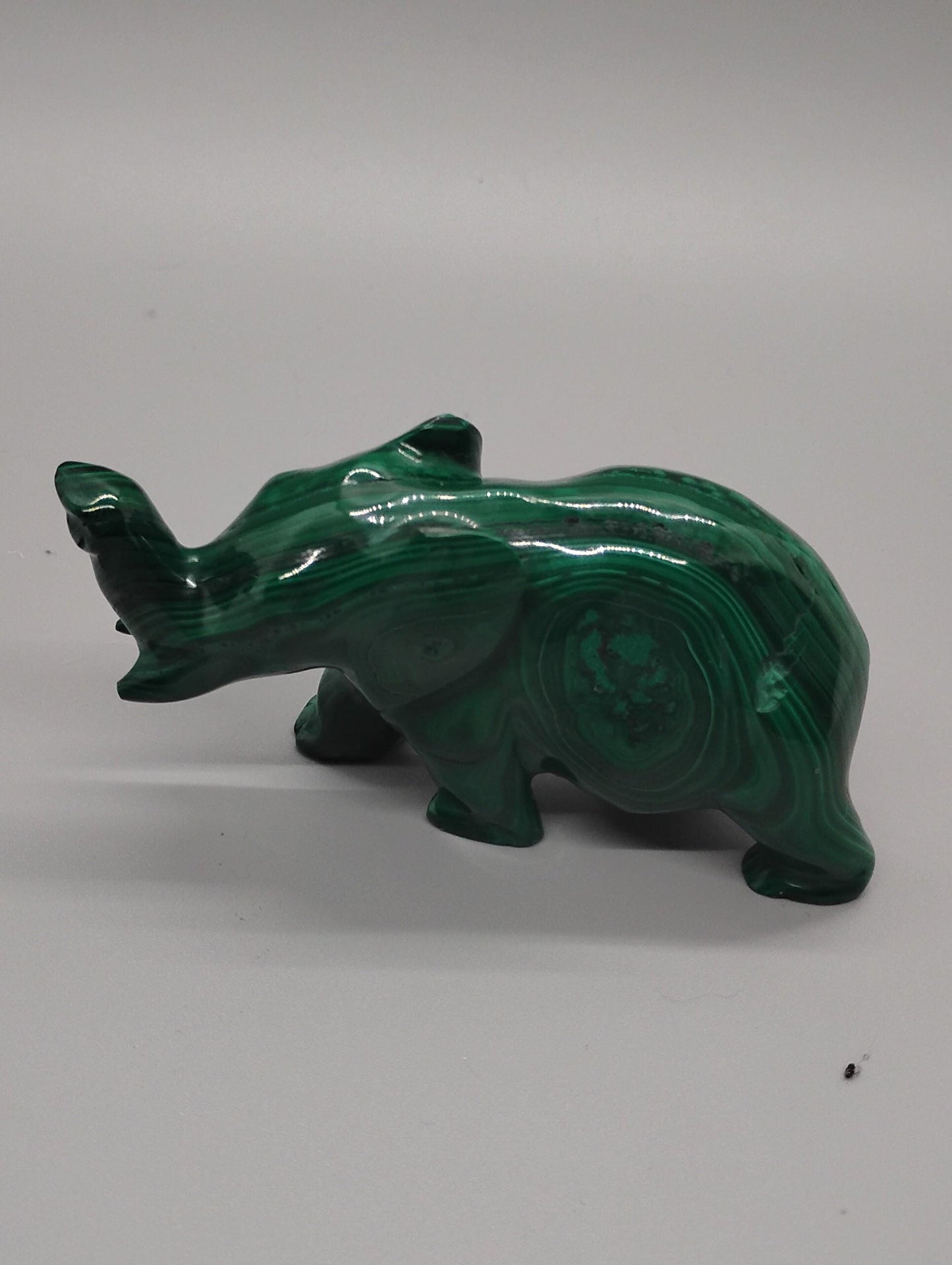 Malachite Elephant Sculpture