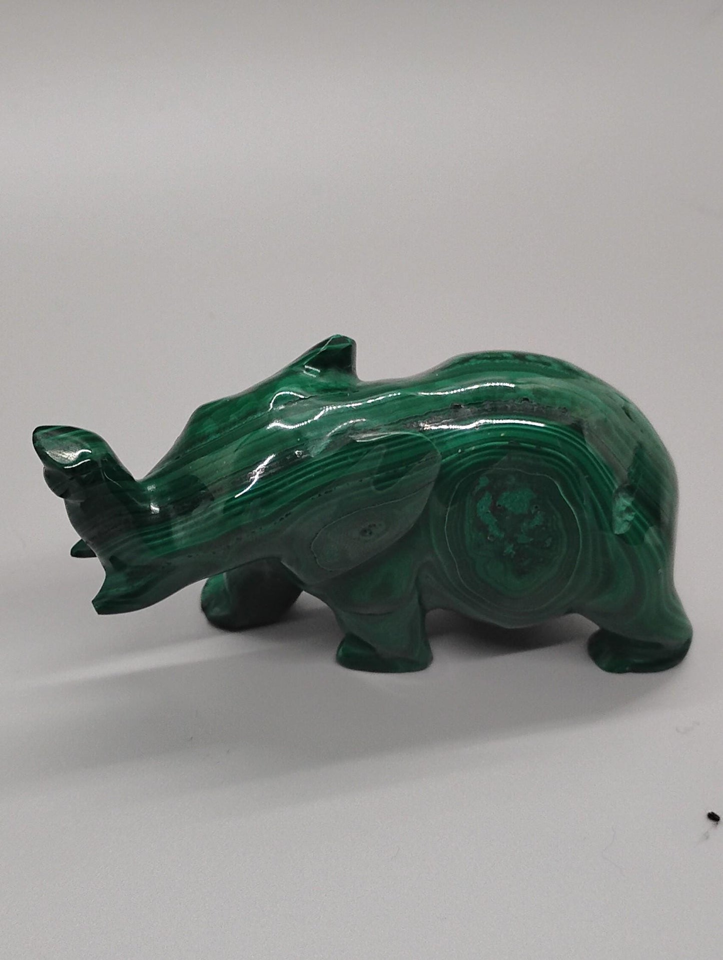 Malachite Elephant Sculpture