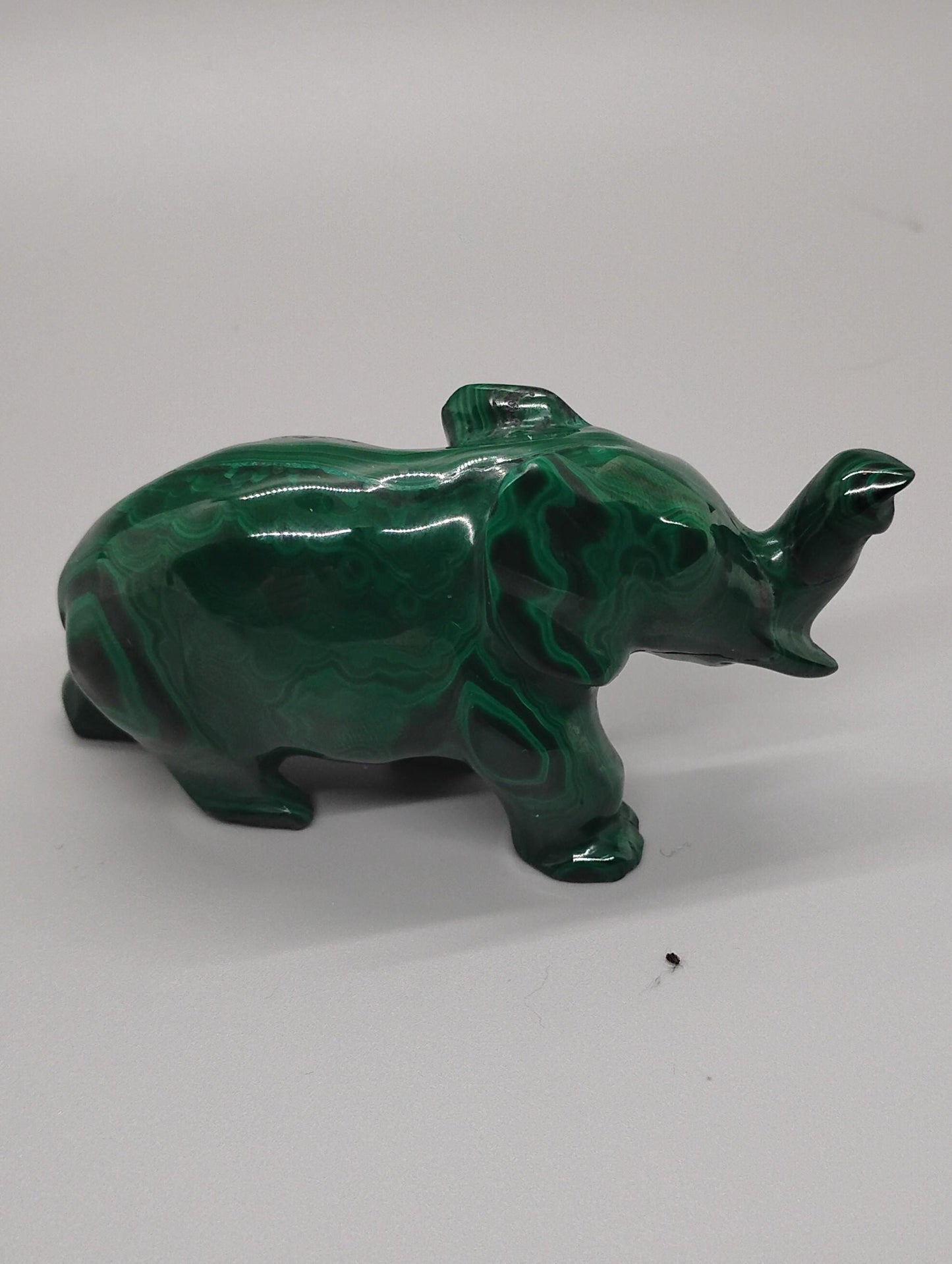 Malachite Elephant Sculpture