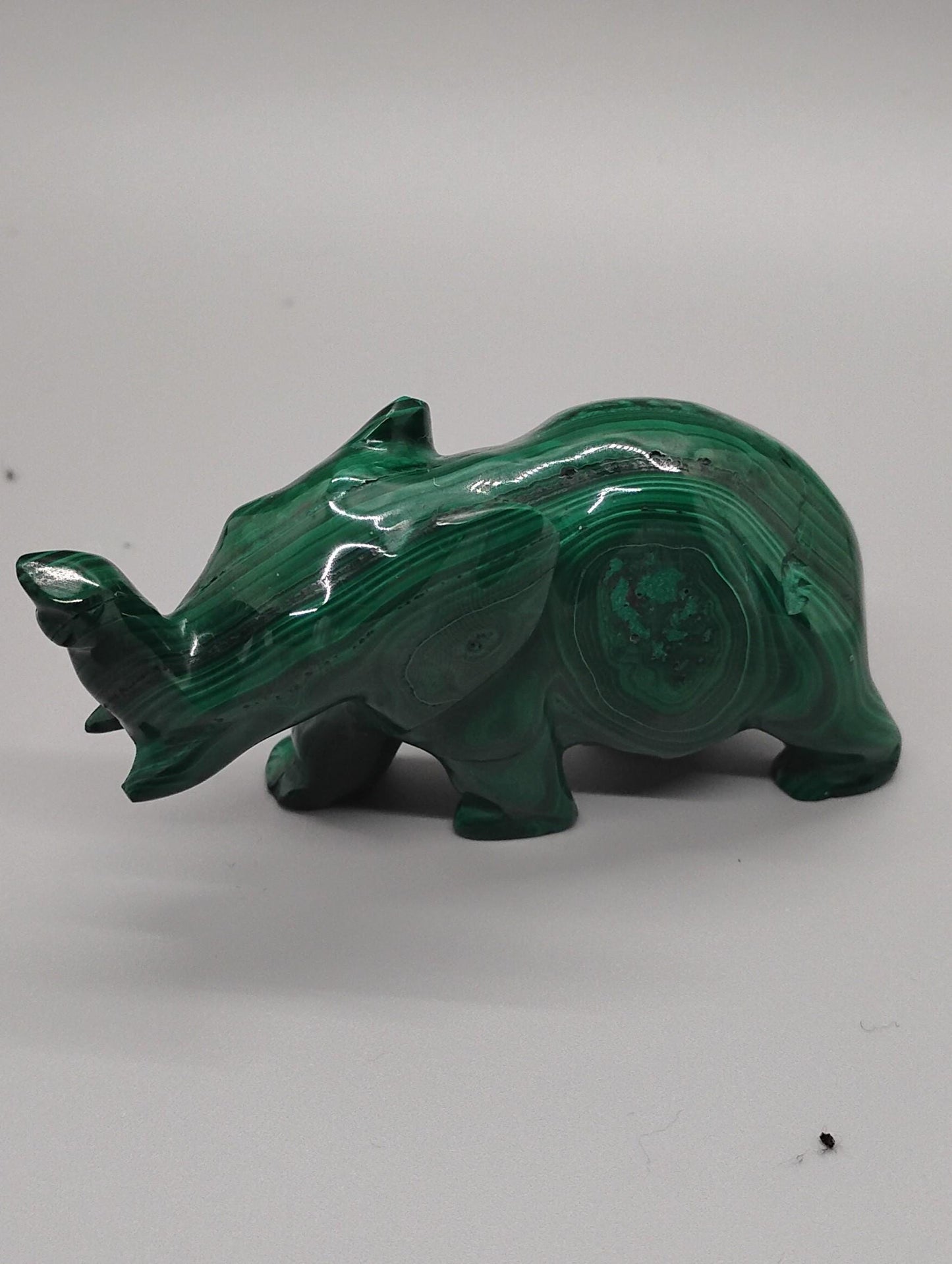 Malachite Elephant Sculpture