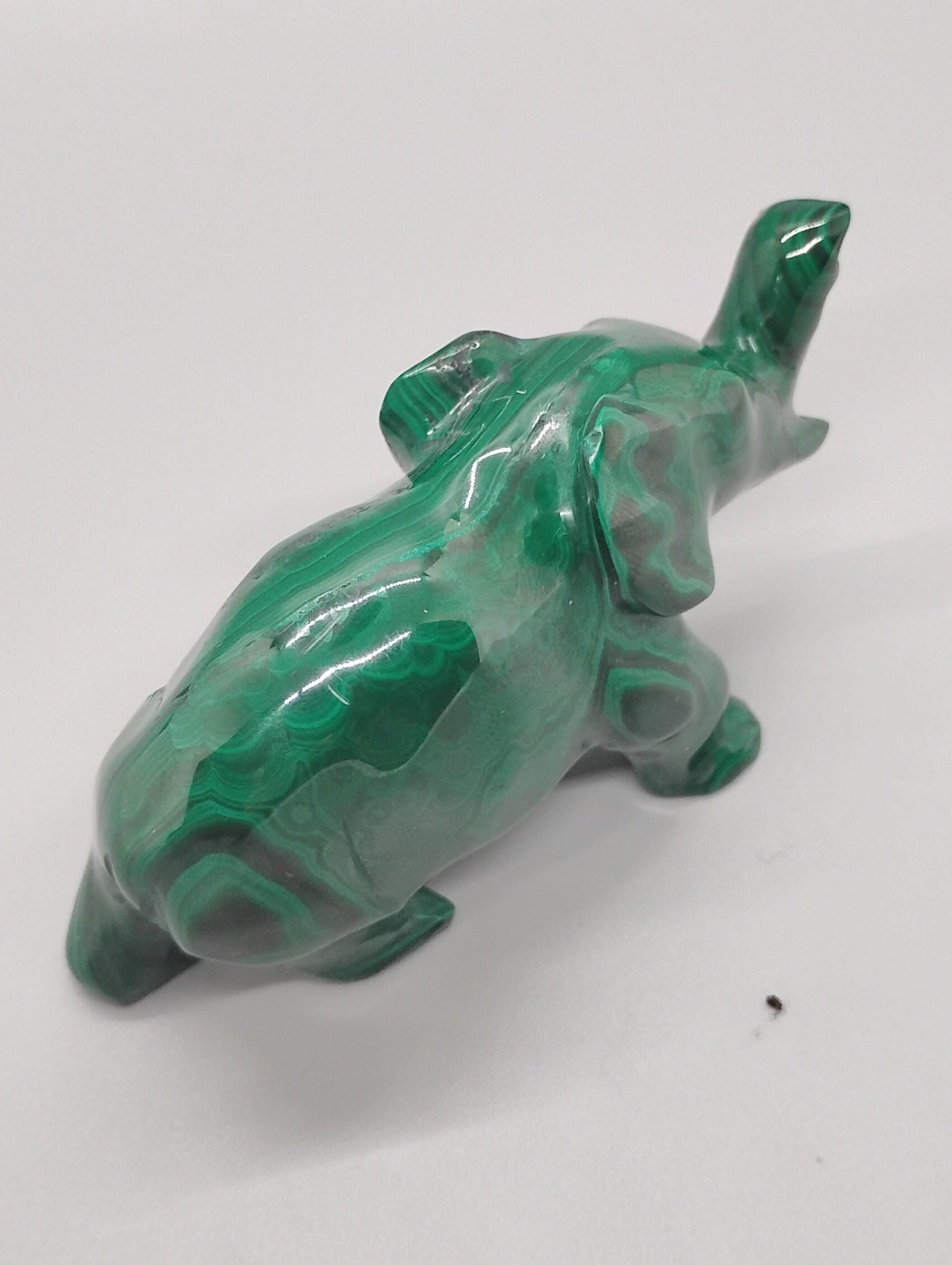 Malachite Elephant Sculpture