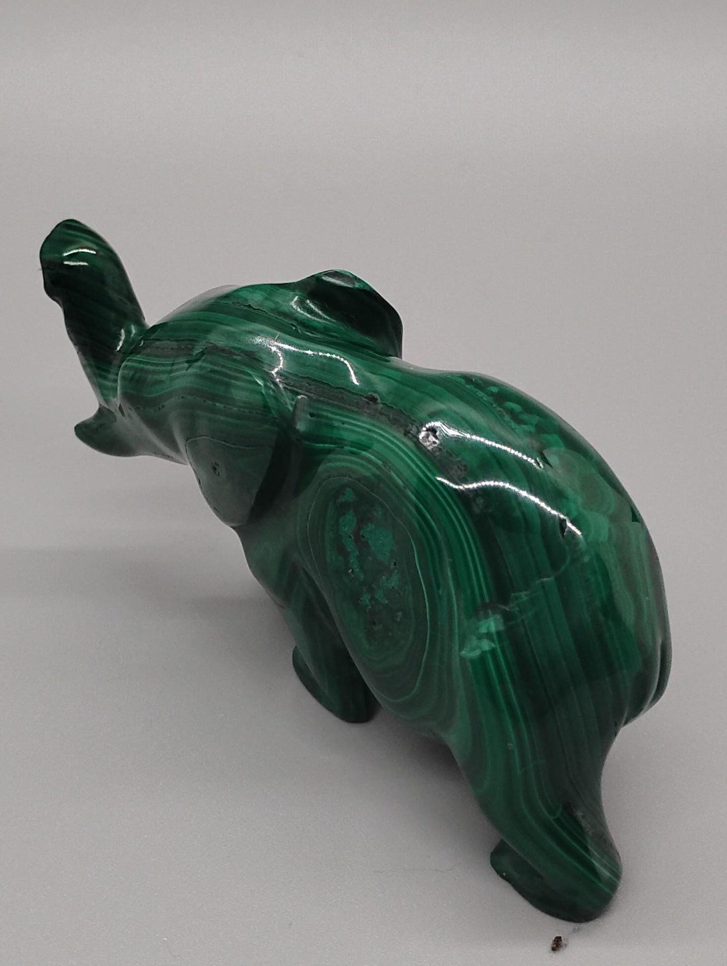 Malachite Elephant Sculpture