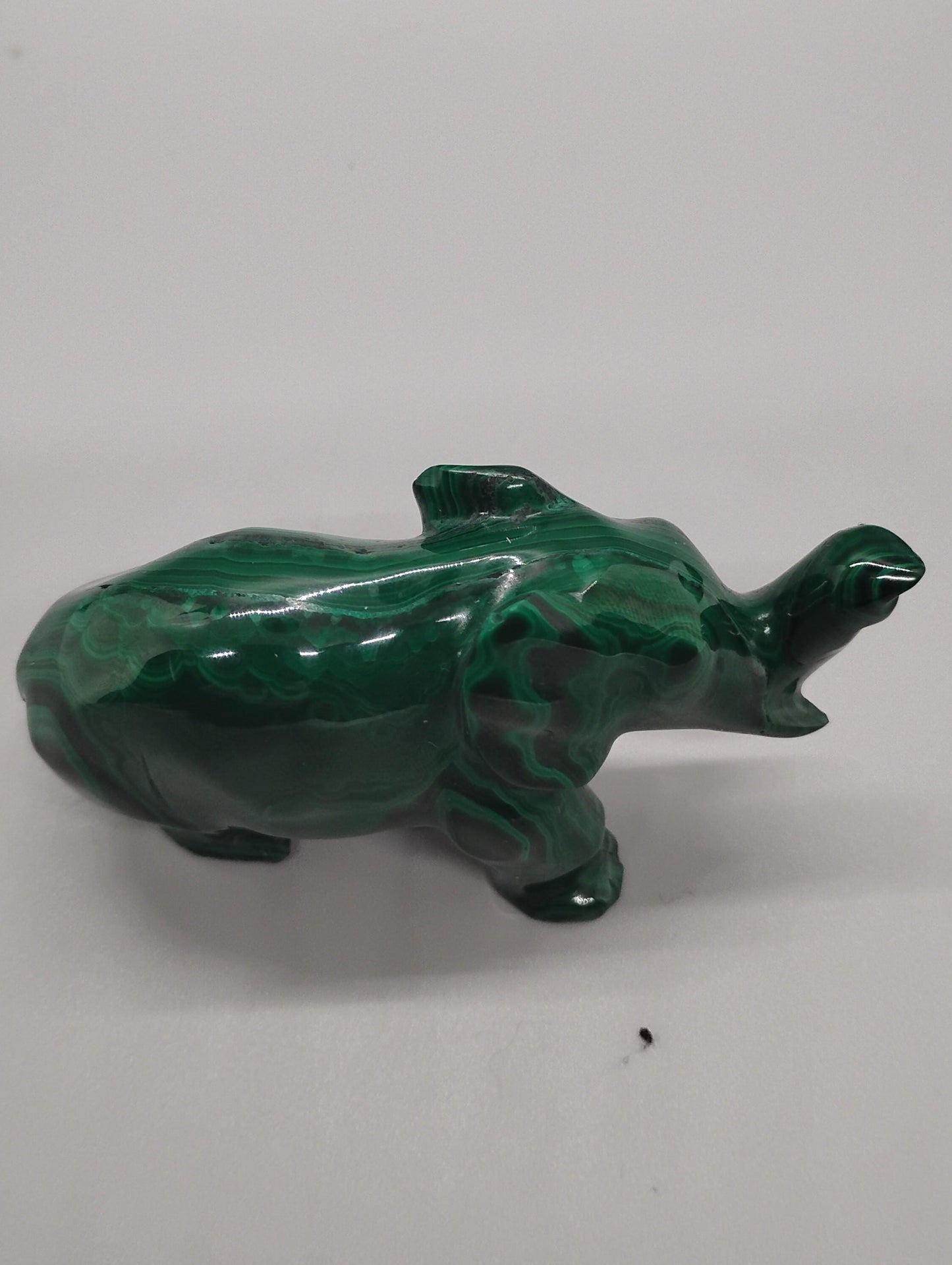 Malachite Elephant Sculpture