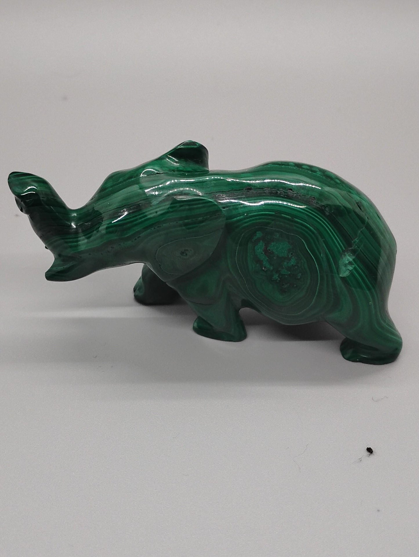 Malachite Elephant Sculpture