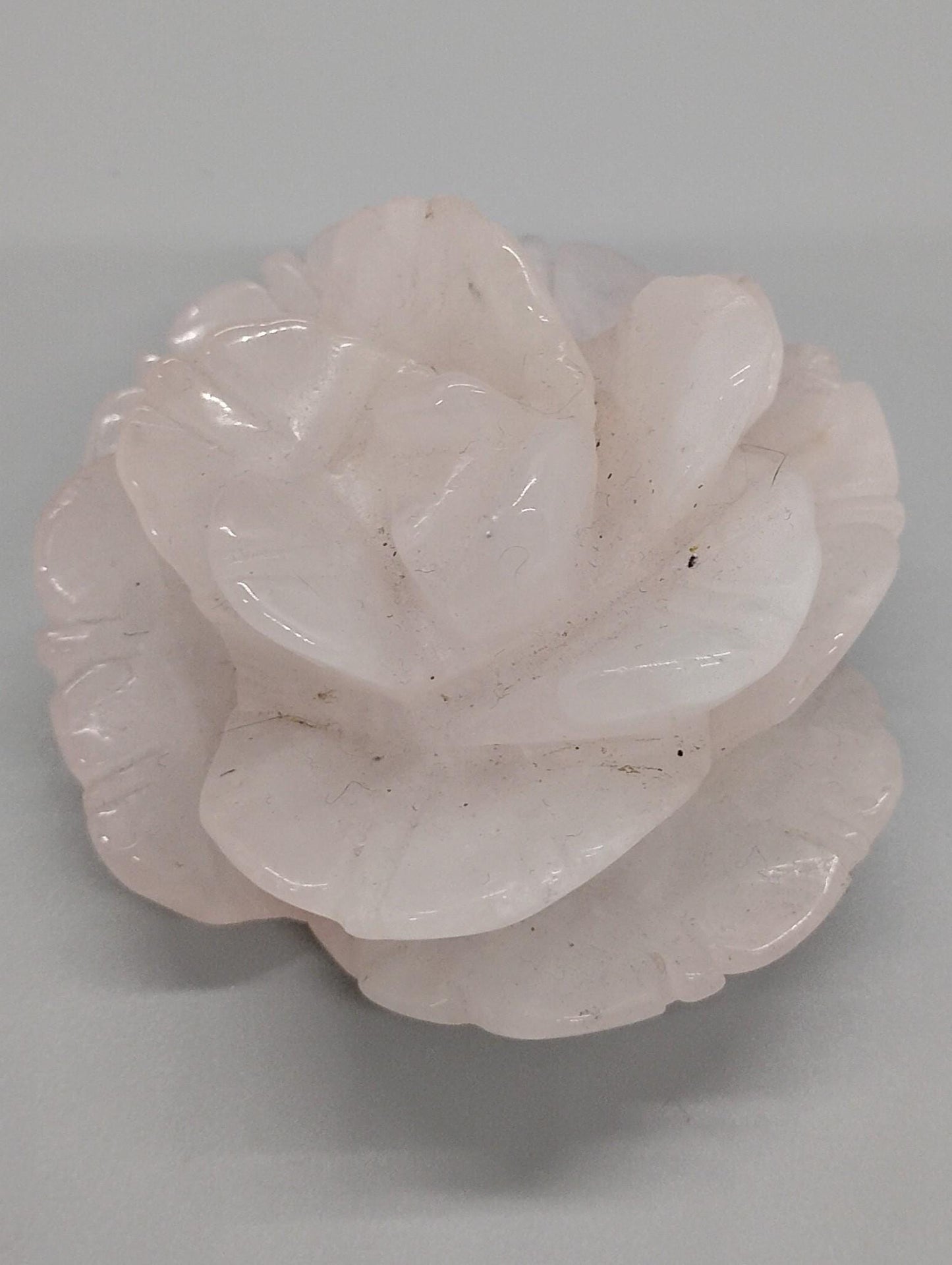 Hand Carved Crystal Rose Quartz Rose