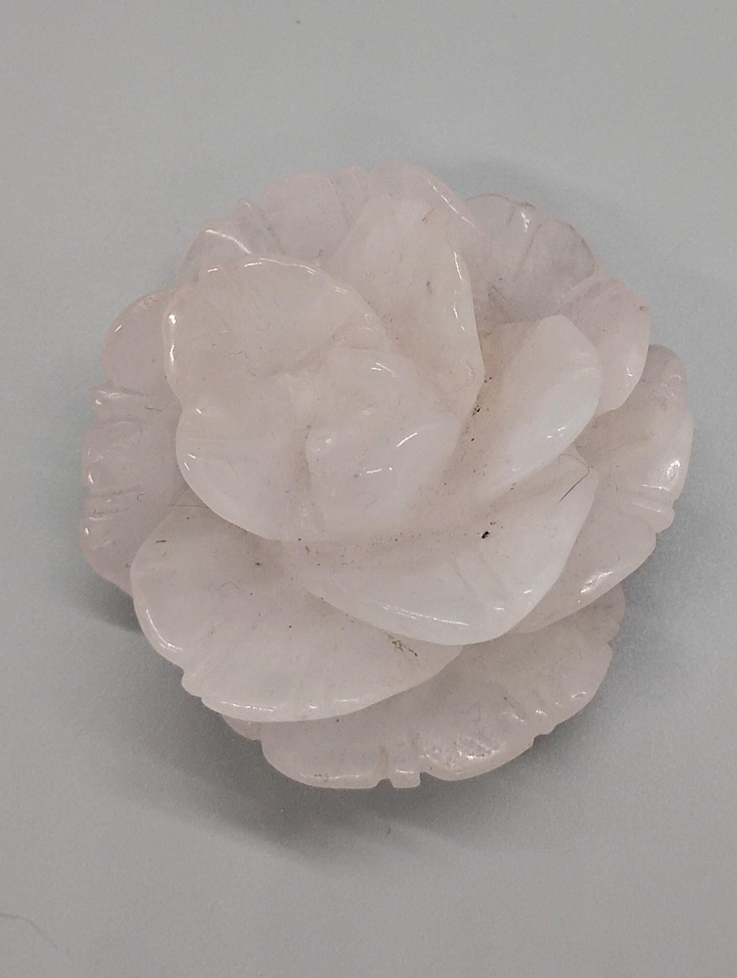 Hand Carved Crystal Rose Quartz Rose