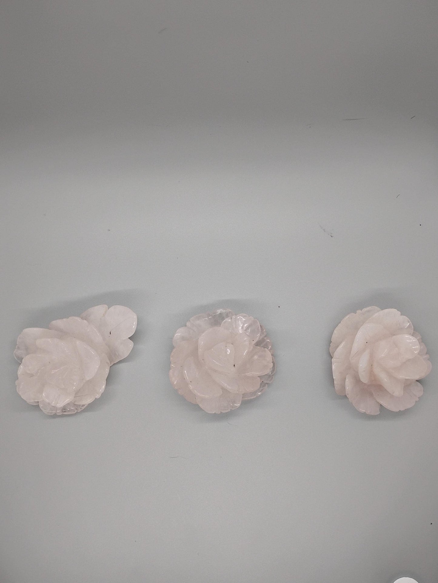 Hand Carved Crystal Rose Quartz Rose