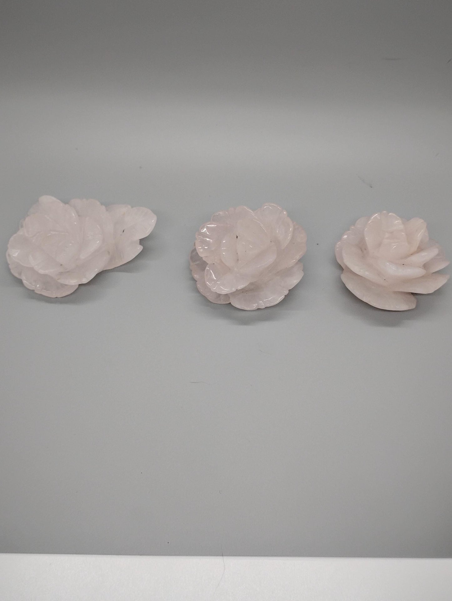 Hand Carved Crystal Rose Quartz Rose