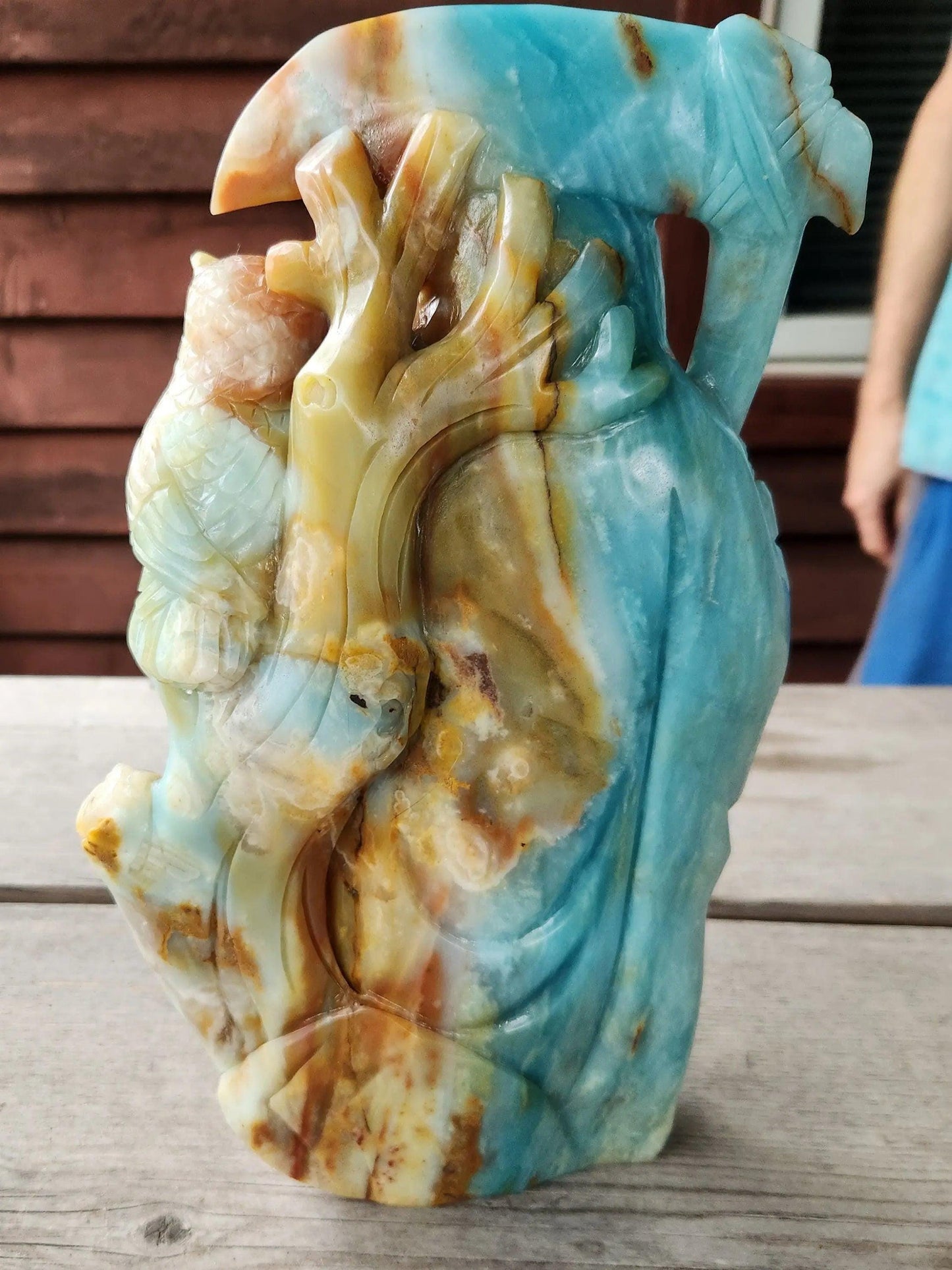 Large Crystal Grim Reaper Statue with Soul Orb and Scythe