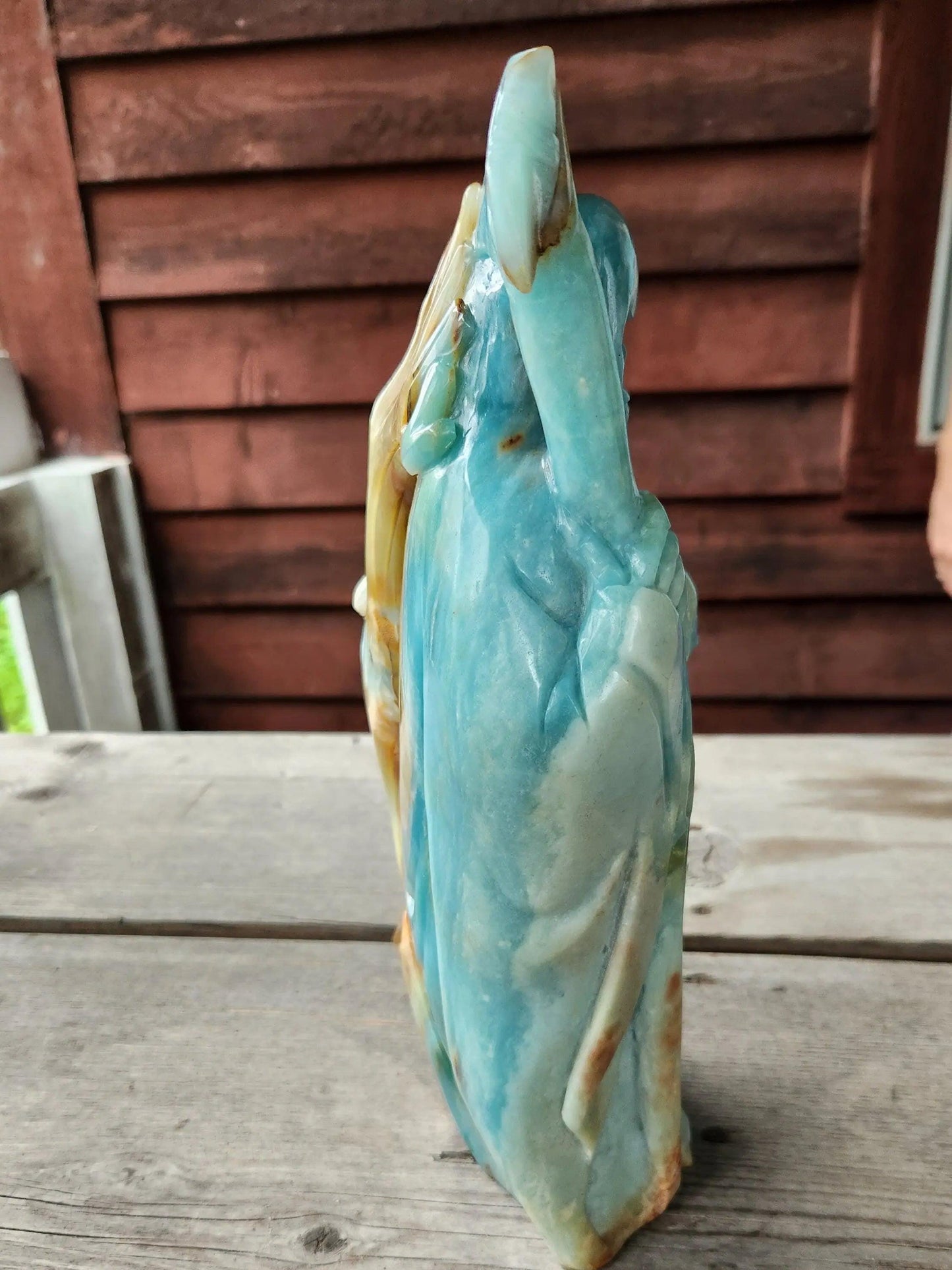 Large Crystal Grim Reaper Statue with Soul Orb and Scythe