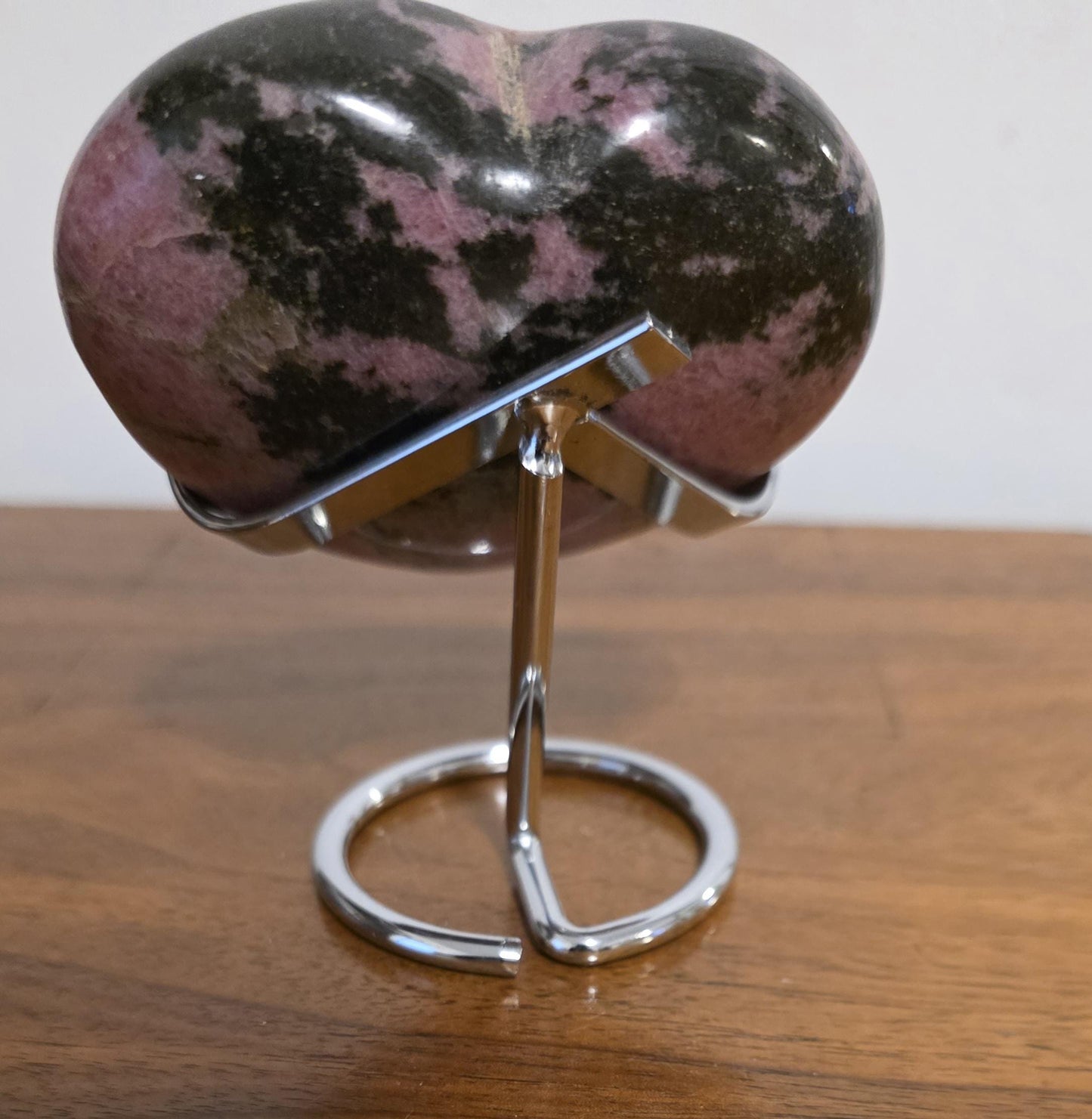Pink and Black Rhodonite Heart