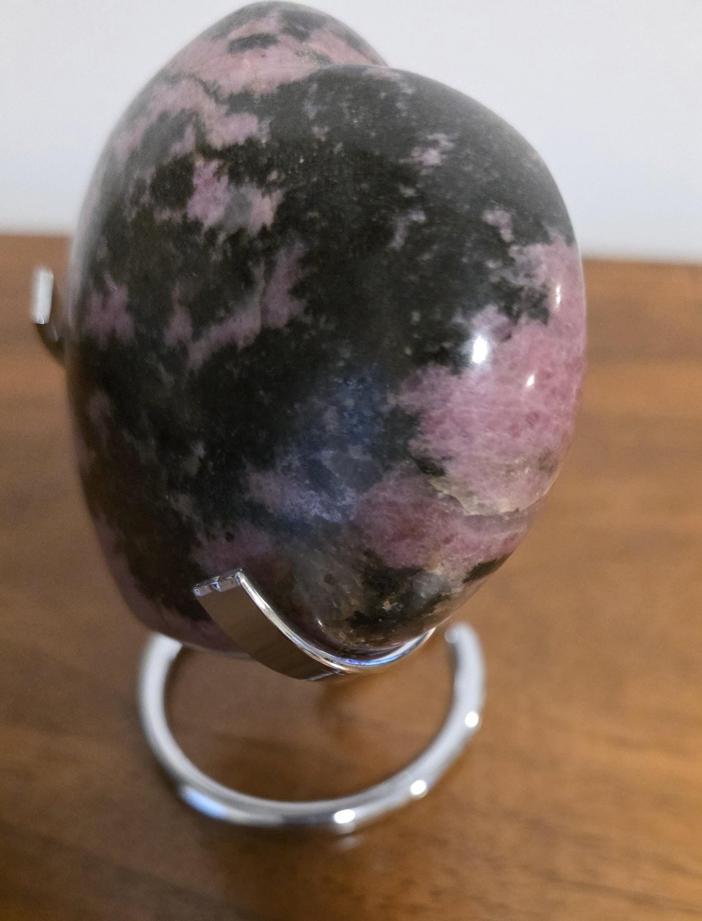 Pink and Black Rhodonite Heart
