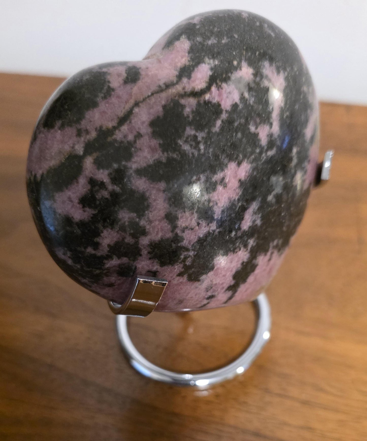 Pink and Black Rhodonite Heart