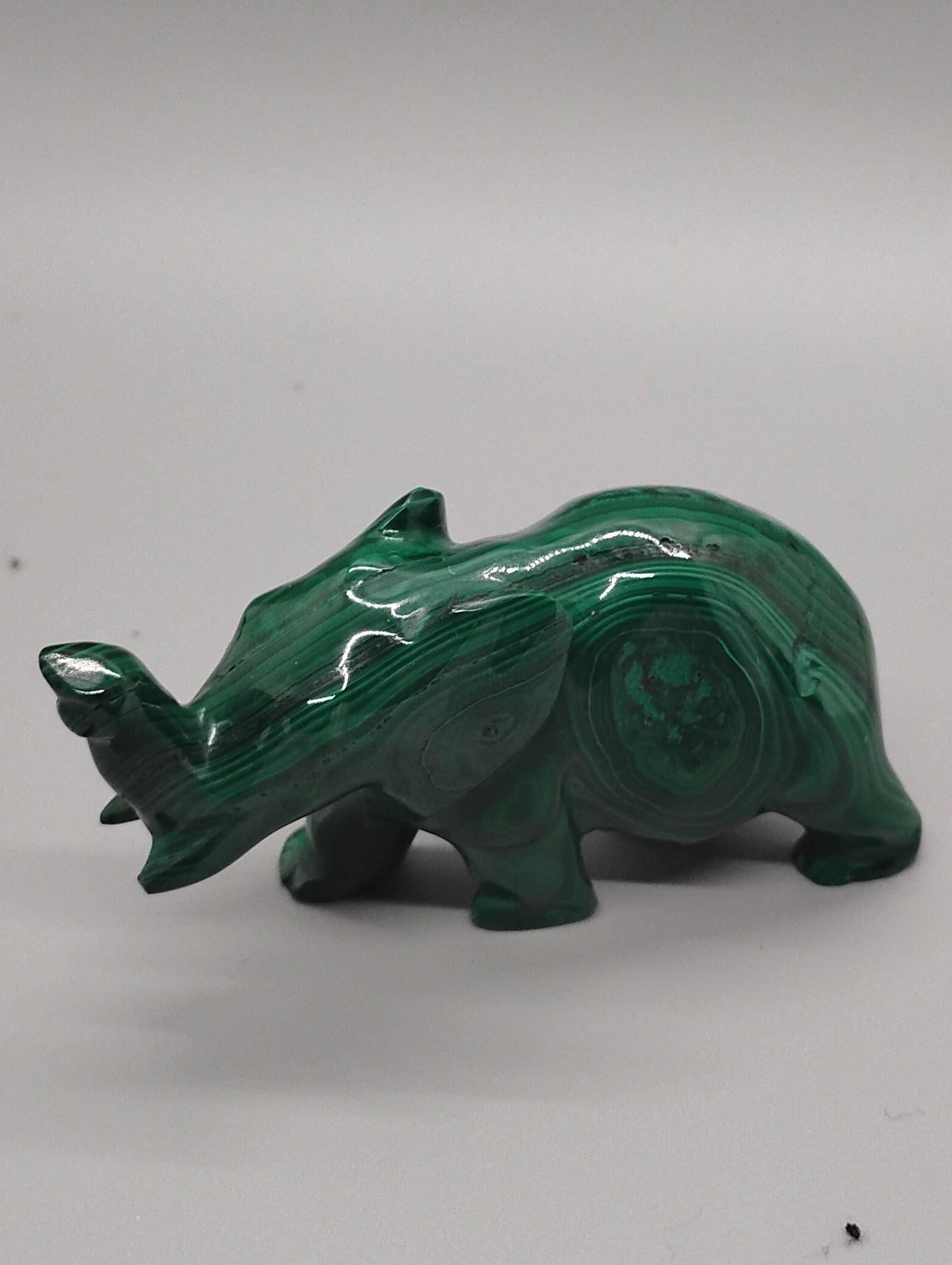 Malachite Elephant Sculpture