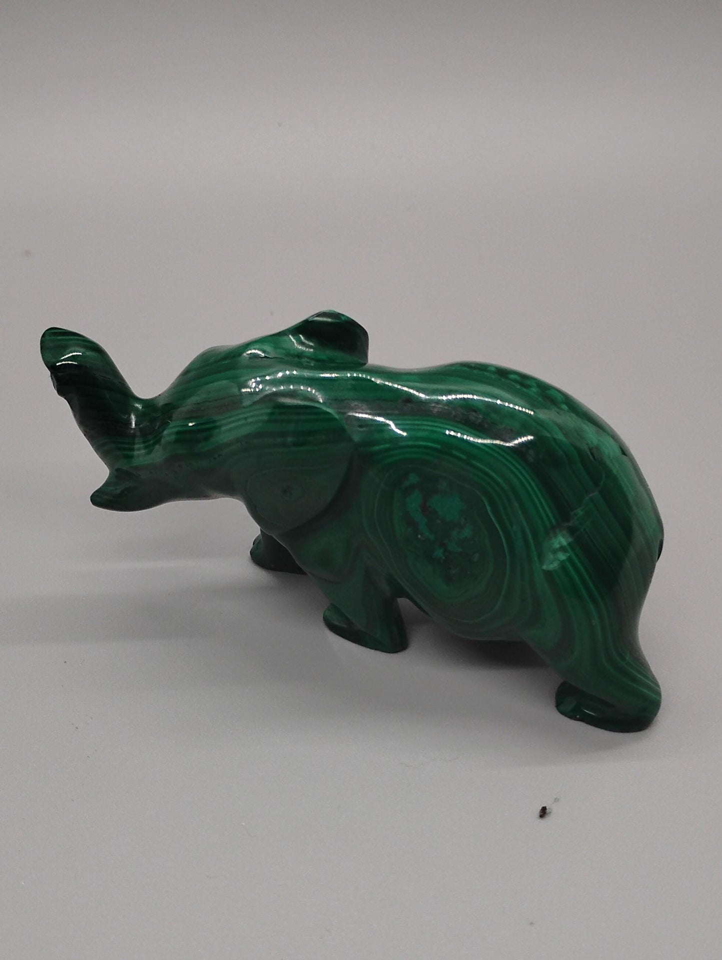 Malachite Elephant Sculpture