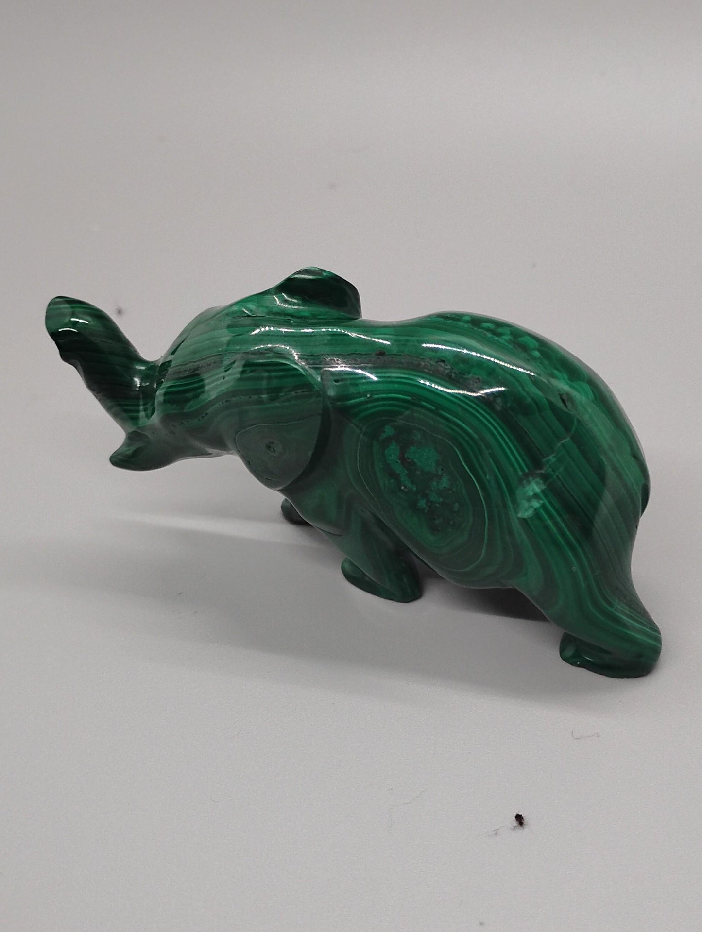Malachite Elephant Sculpture