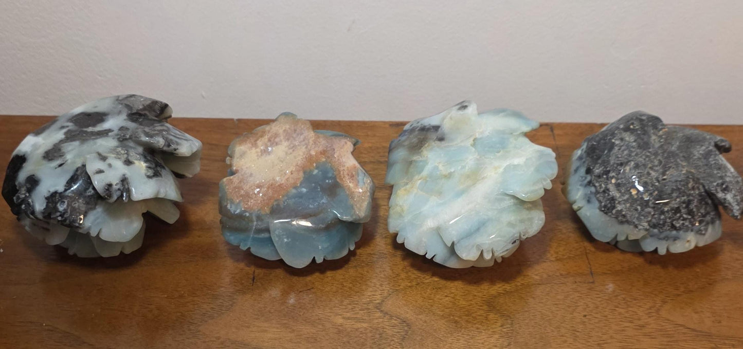 Carved Crystal Rose Blue Quartzite