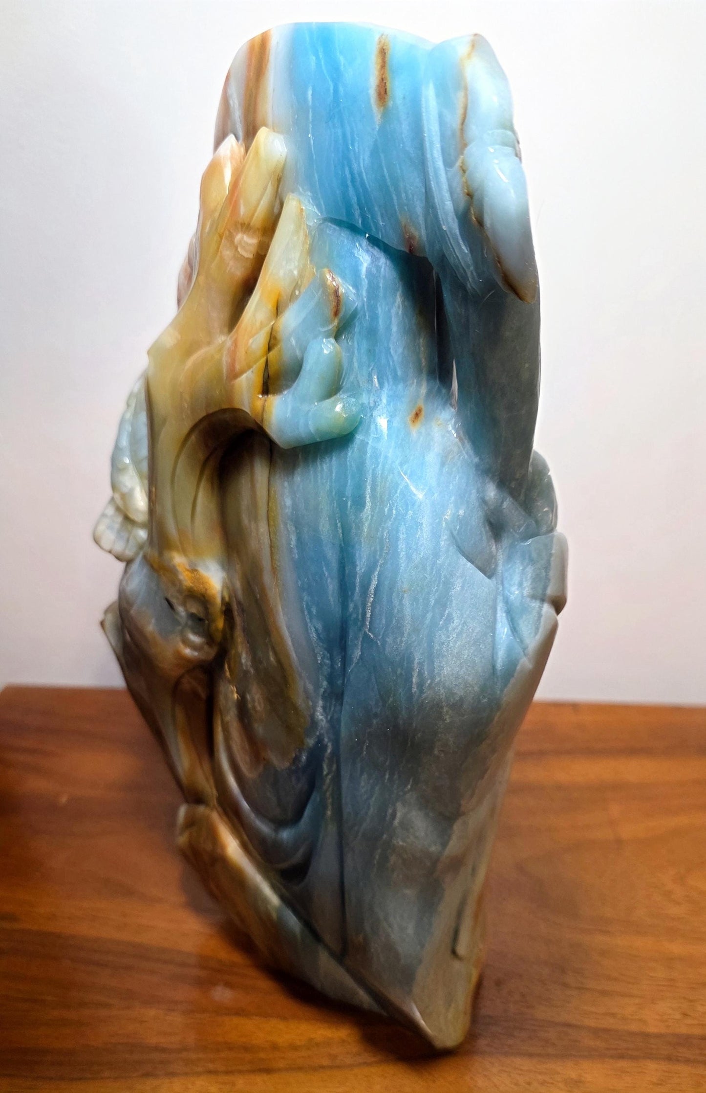 Large Crystal Grim Reaper Statue with Soul Orb and Scythe