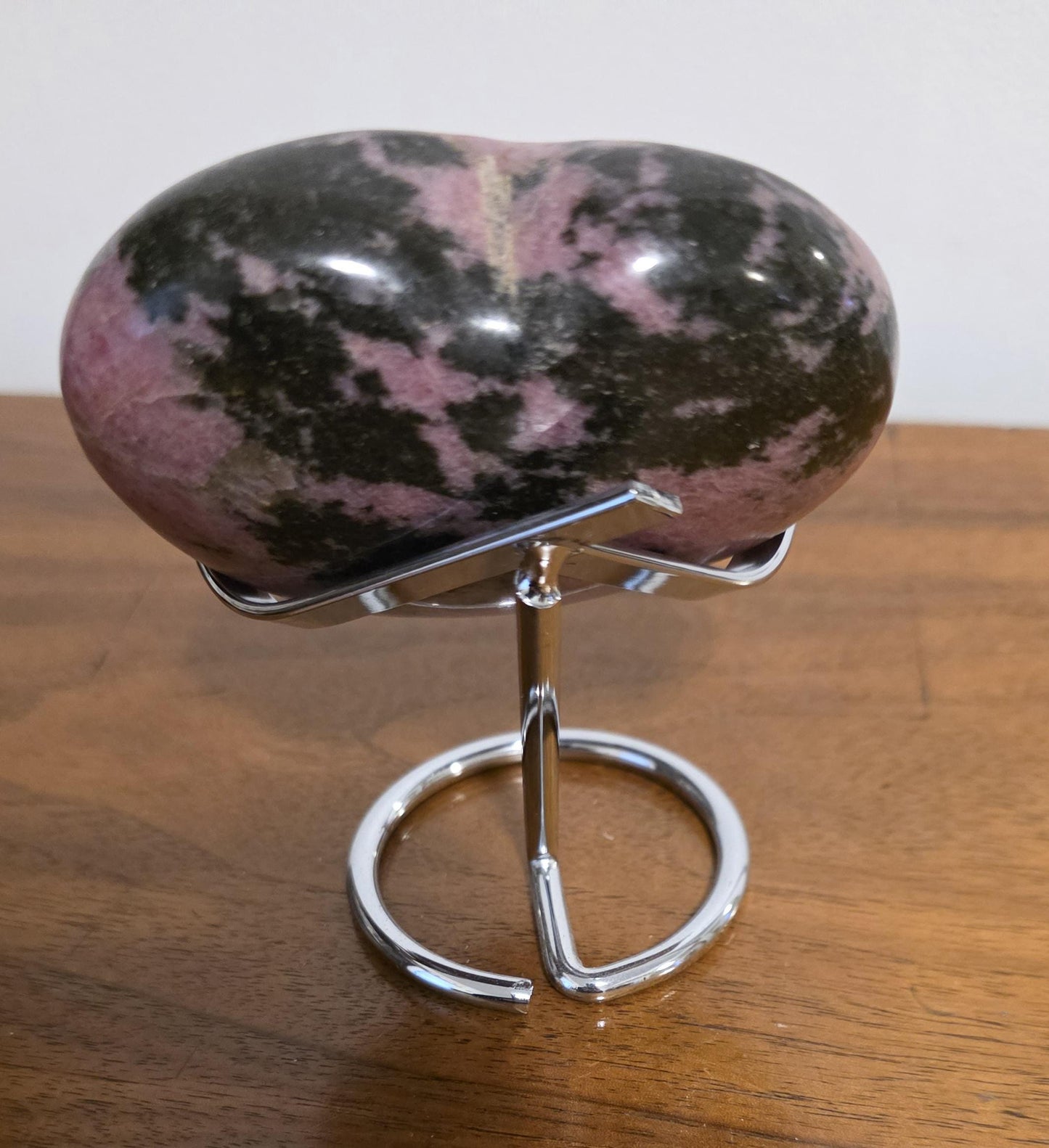 Pink and Black Rhodonite Heart