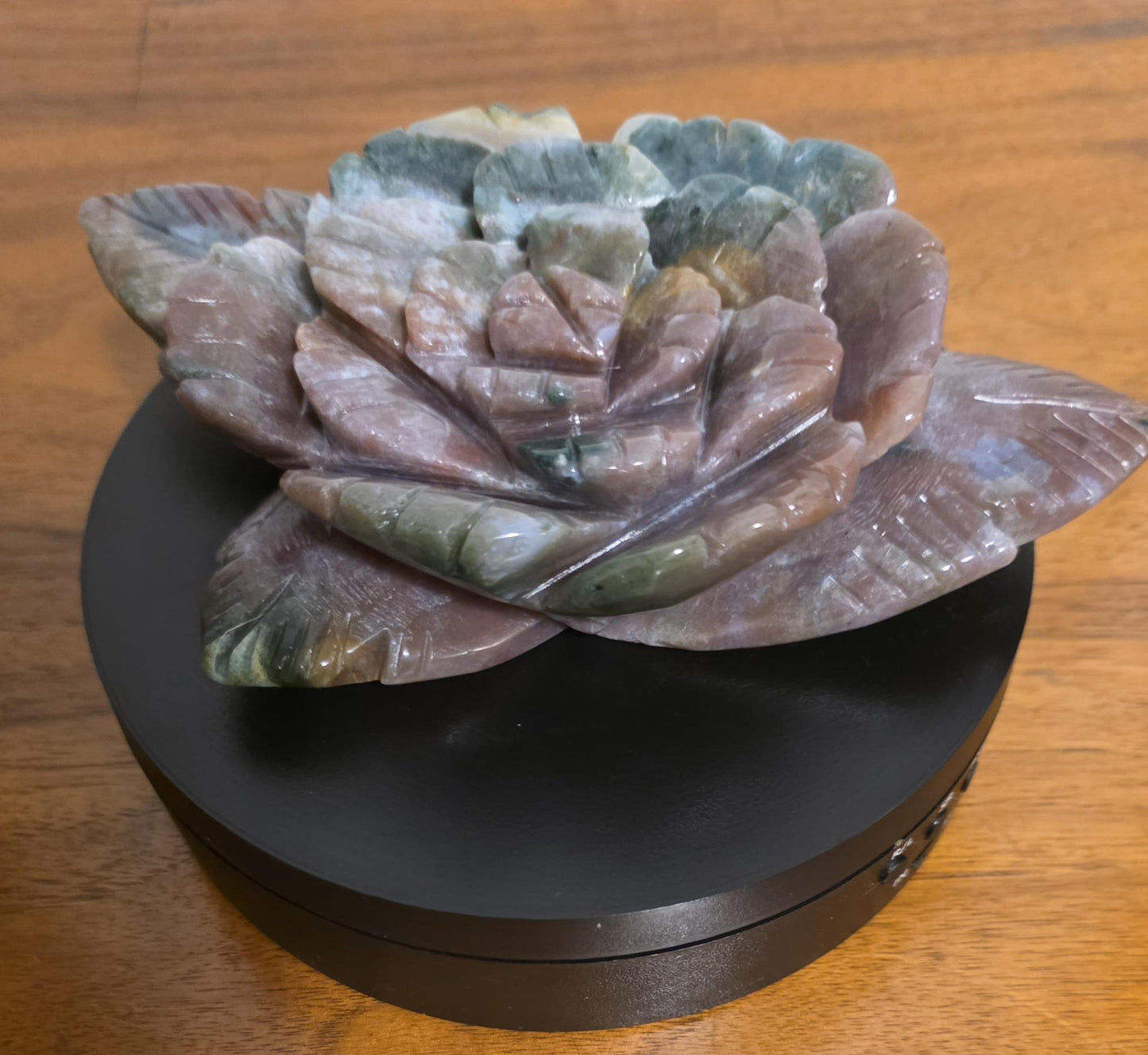 Ocean Jasper Carved Blooming  Rose