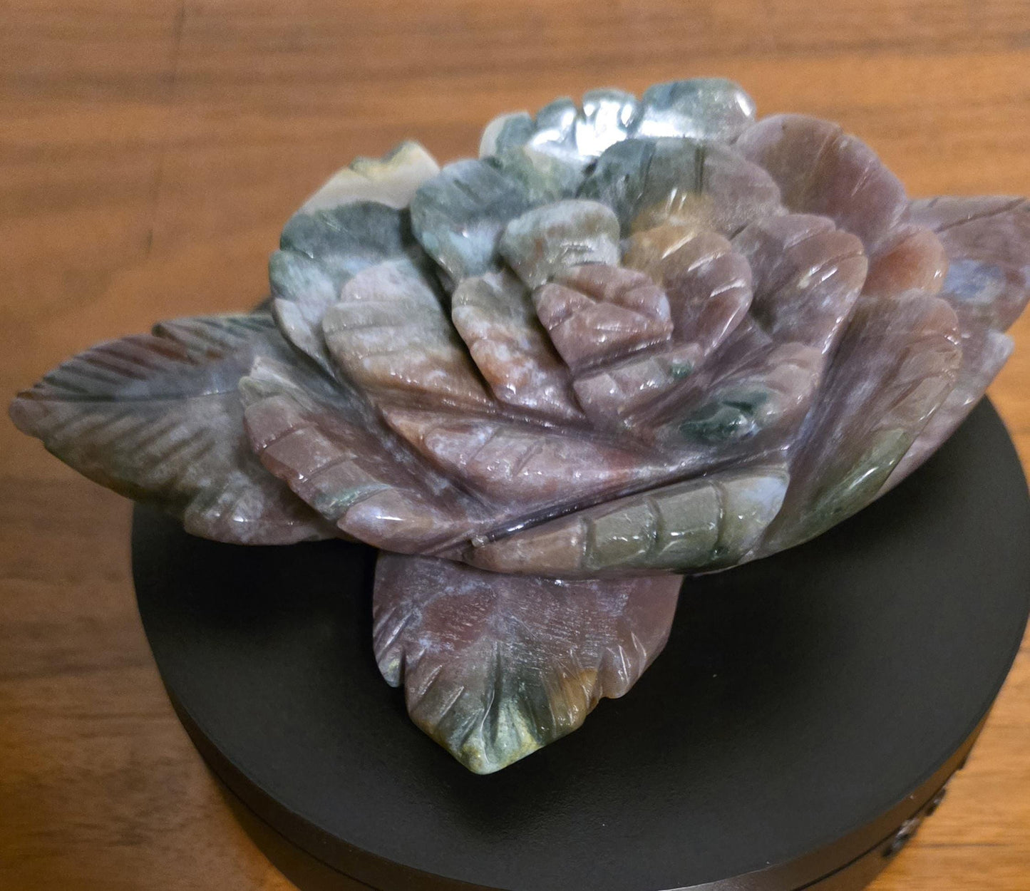 Ocean Jasper Carved Blooming  Rose